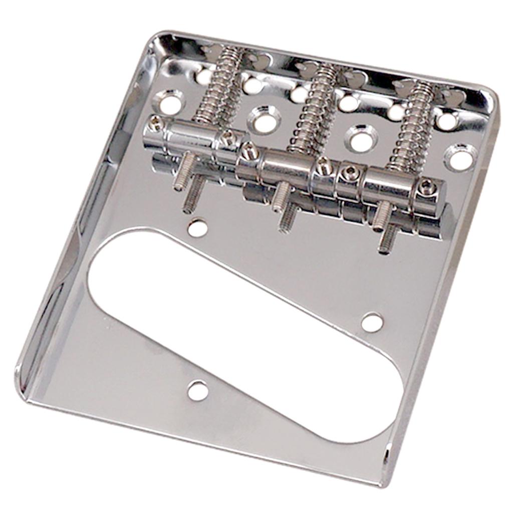 Brass 3 Saddles Bridge for Tele TL Electric Guitar Replacement Parts Silver