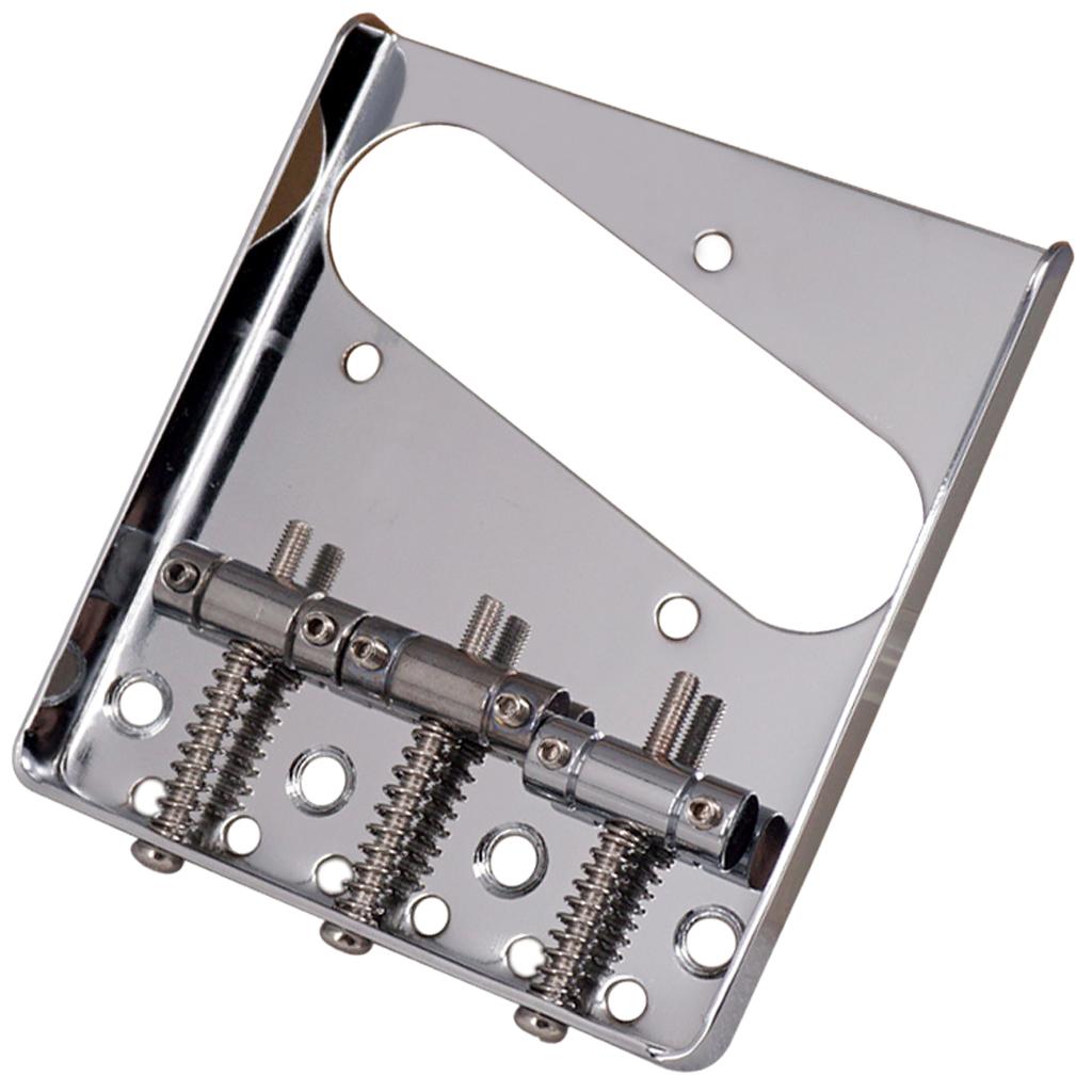 Brass 3 Saddles Bridge for Tele TL Electric Guitar Replacement Parts Silver