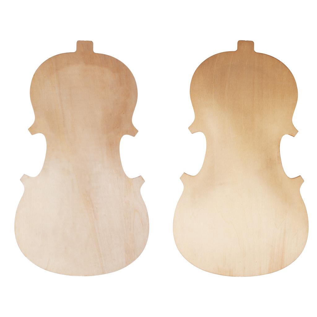 2 Pieces Violin Front Back Plate Solidwood Unfinished Violin DIY Parts 1-4