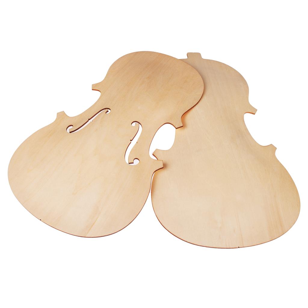 2 Pieces Violin Front Back Plate Solidwood Unfinished Violin DIY Parts 1-4