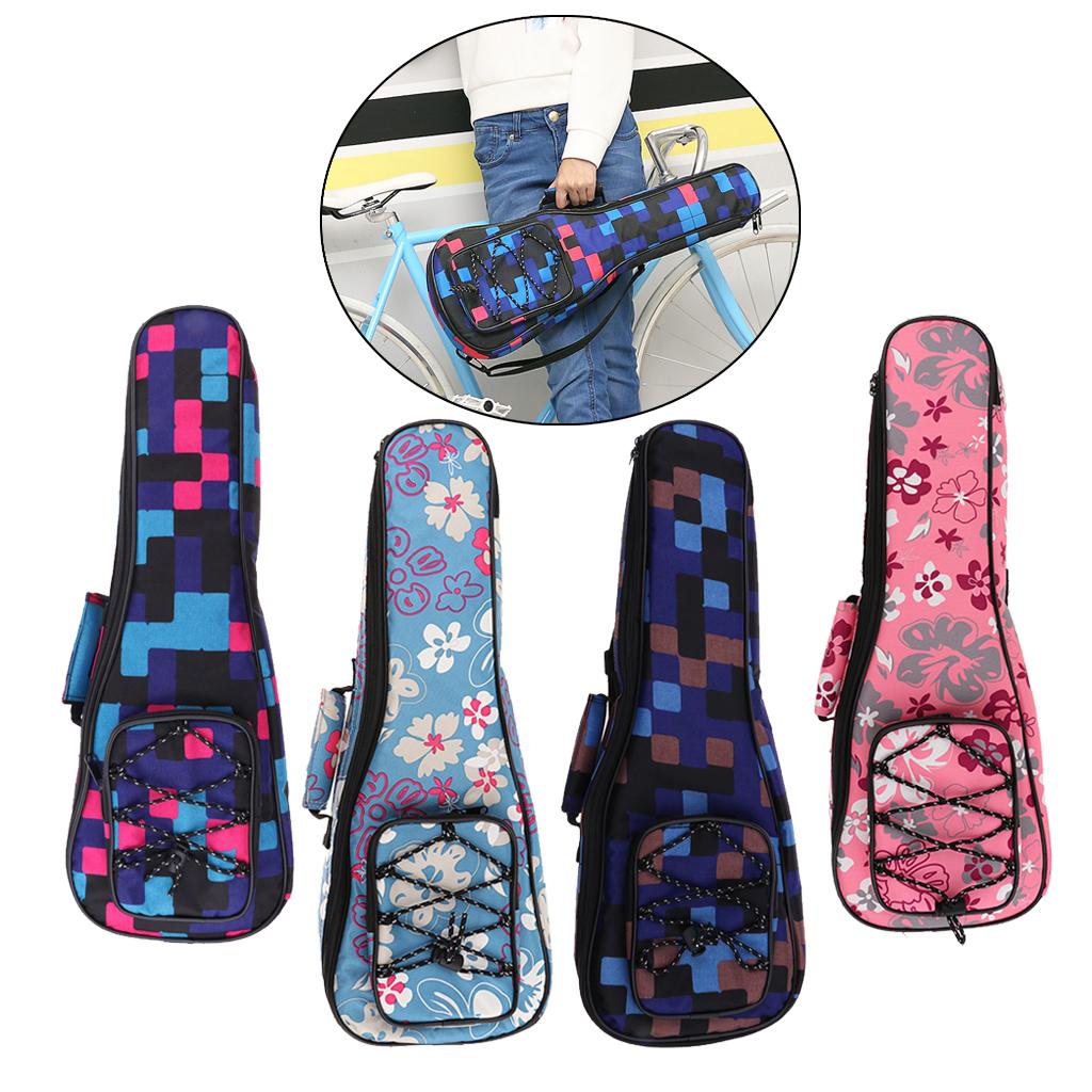1 Piece 26inch Ukulele Guitar Gig Bag Uke Case Carry Bag Red Grid