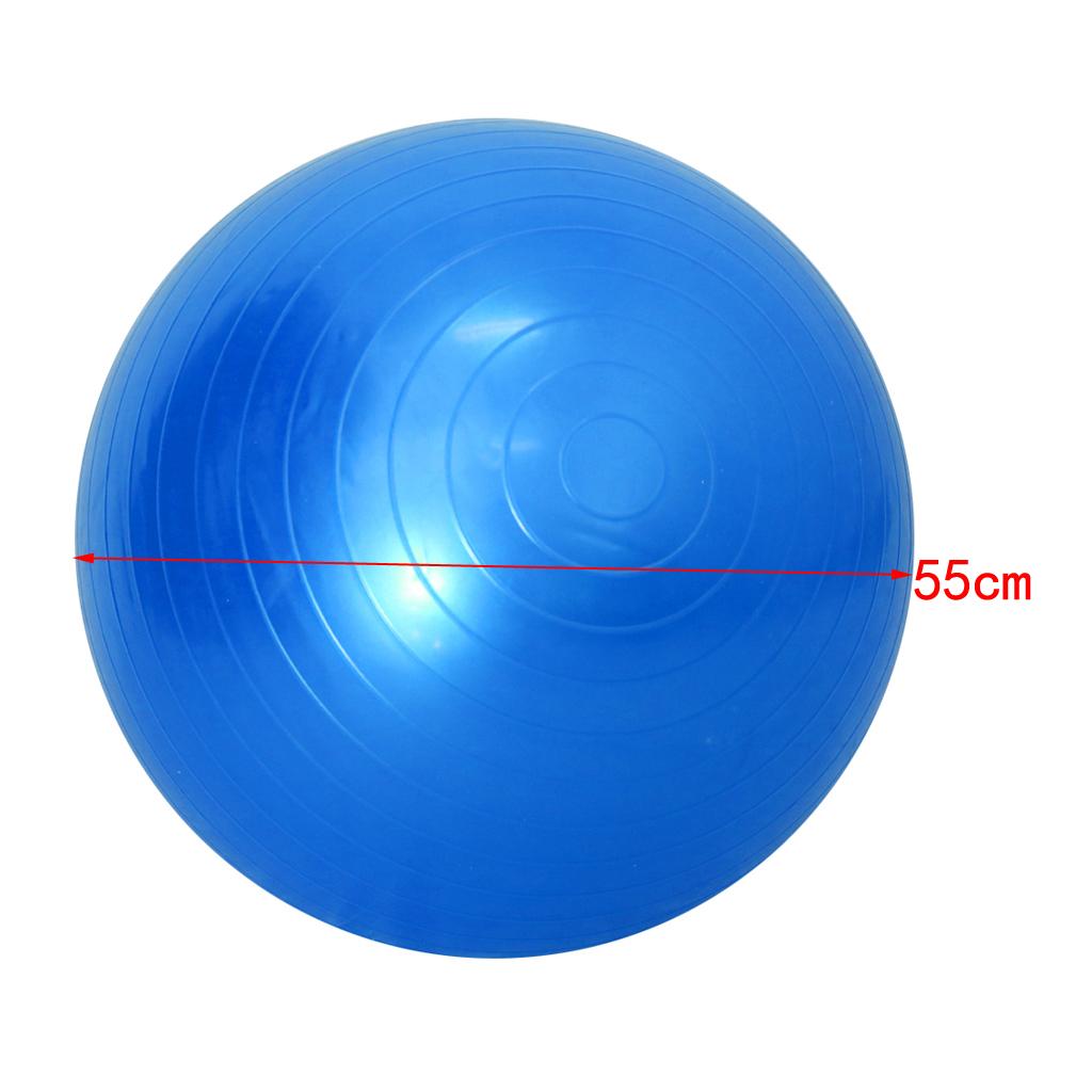 55cm Yoga Ball with Pump Anti Burst Exercise Balance Workout Fitness Blue