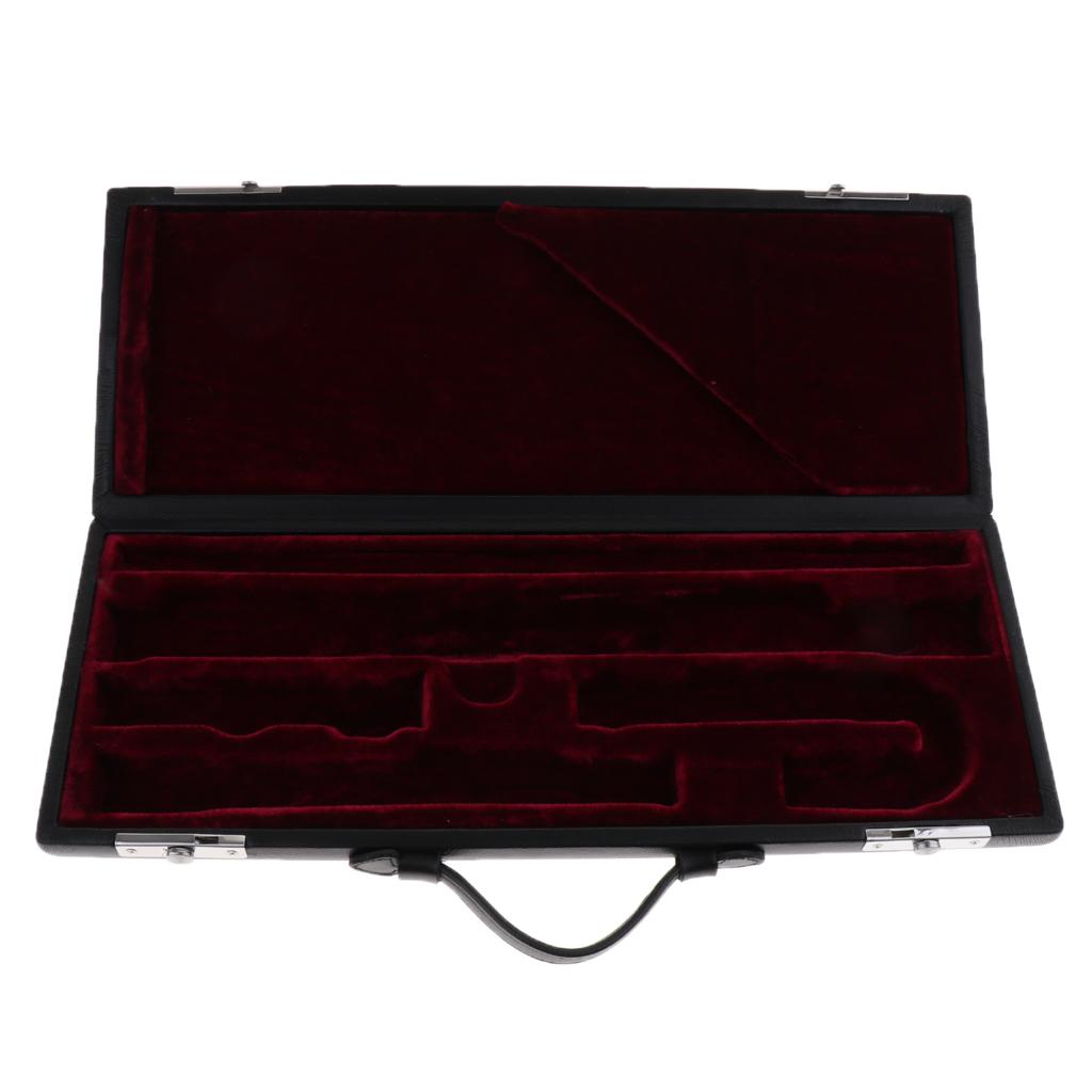 Black Flute Wooden Carry Padded Case with Storage Gig Bag Handbag