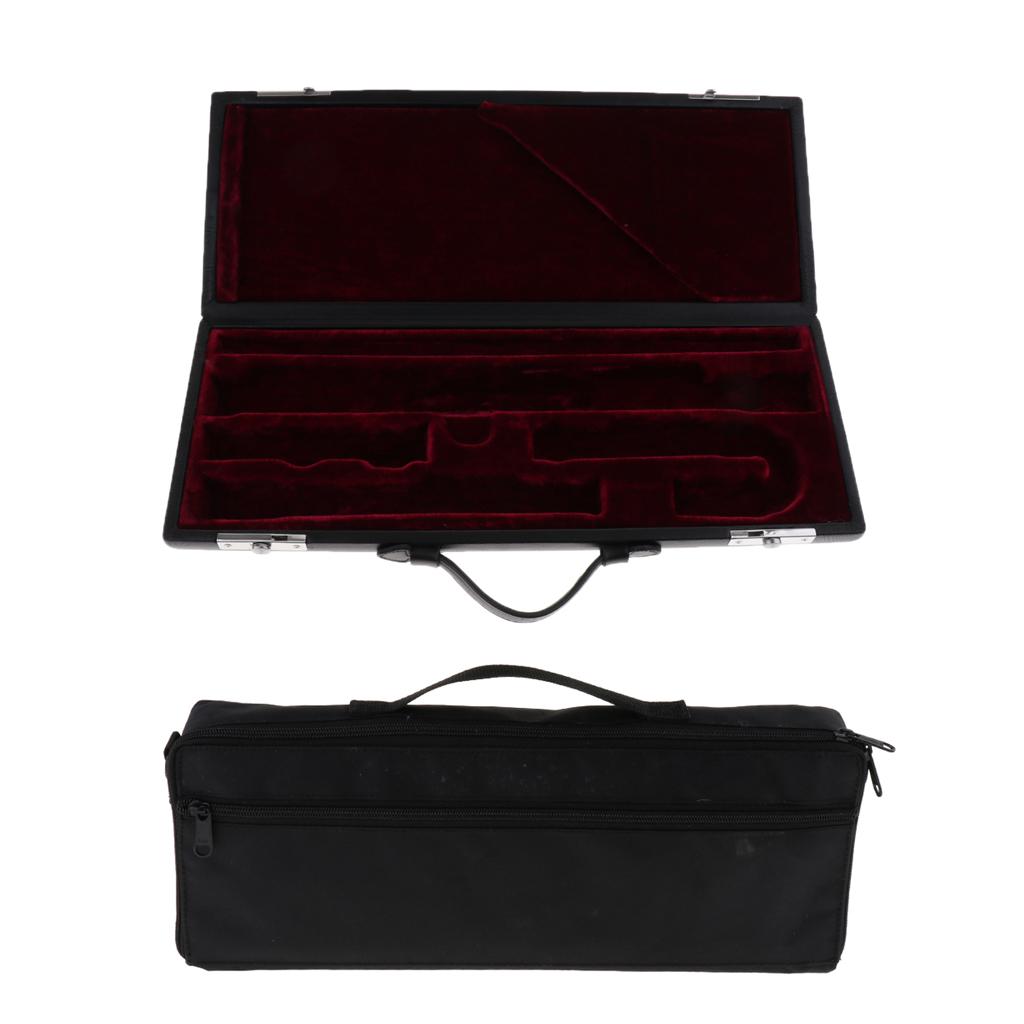 Black Flute Wooden Carry Padded Case with Storage Gig Bag Handbag