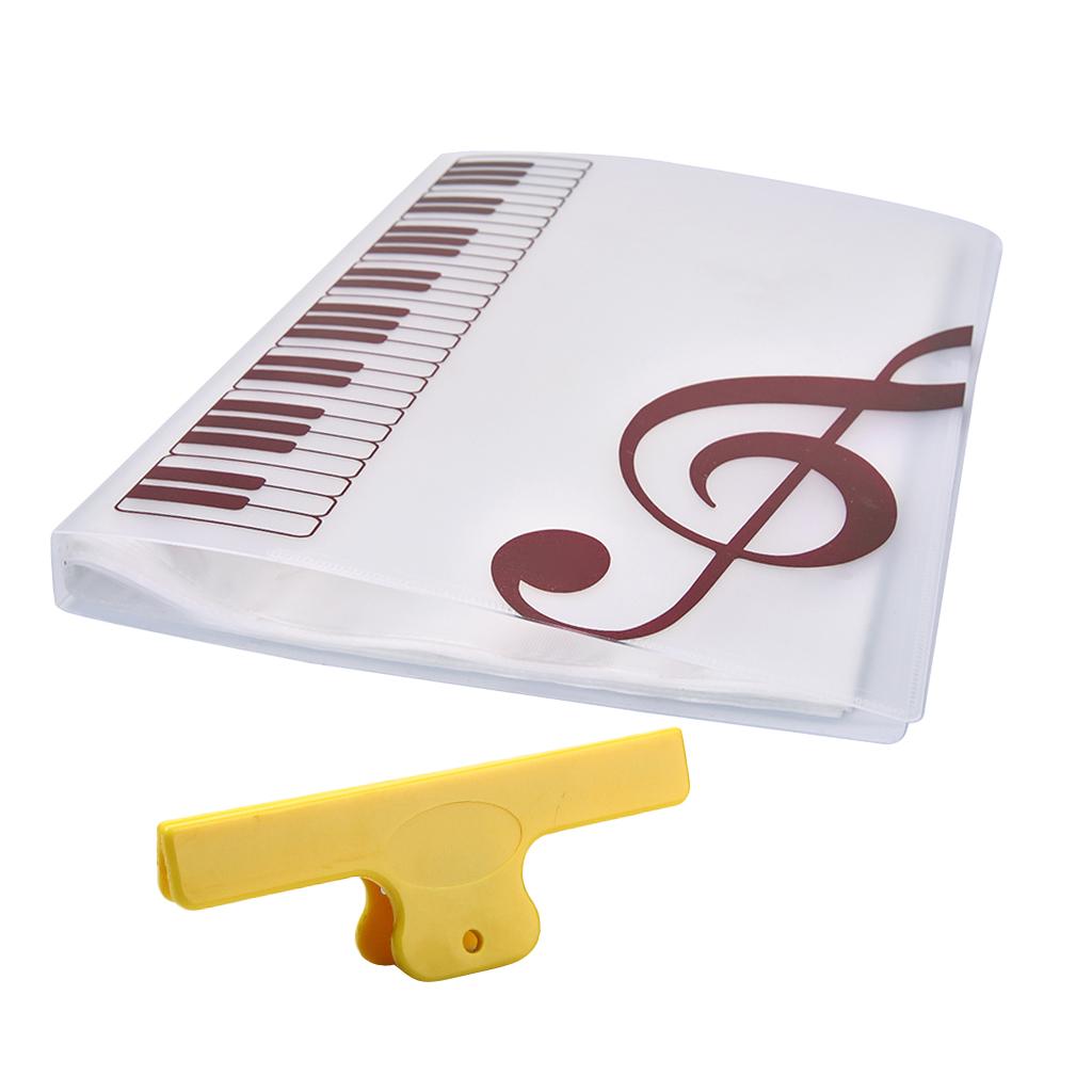 A4 Music Book Score Folders Save Document with Clip for Musical Instrument