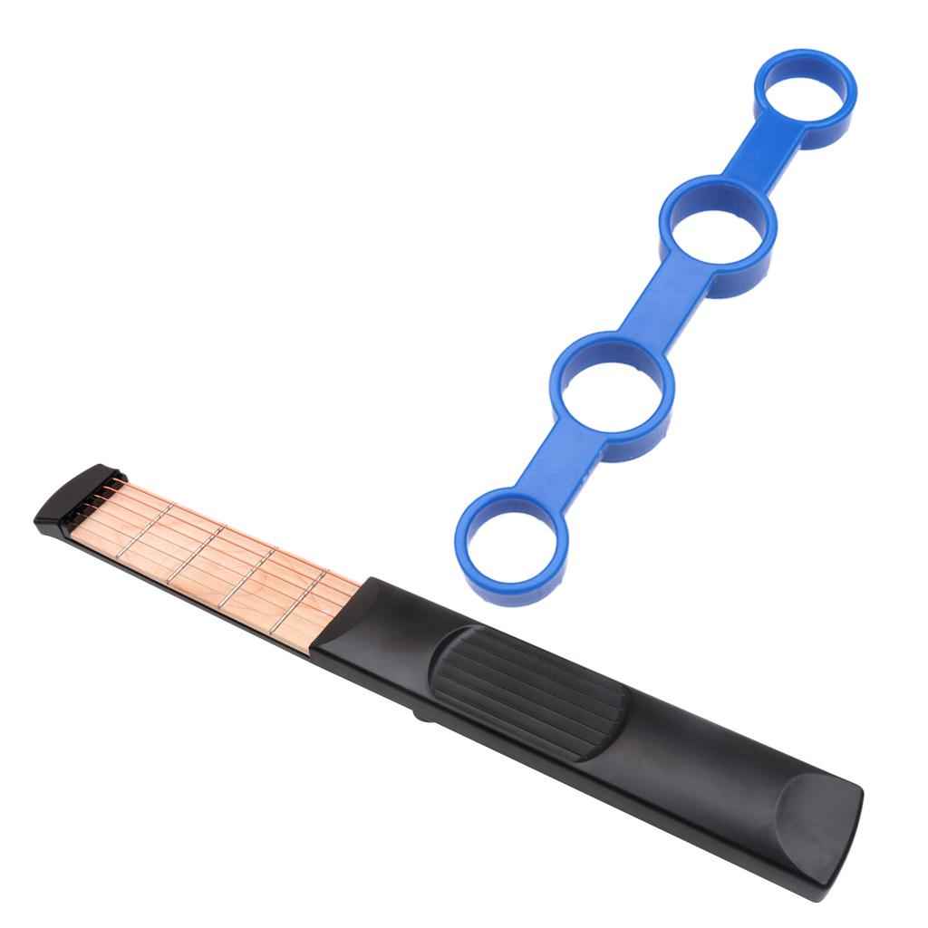 6 Fret Pocket Acoustic Guitar Blue Trainer Finger Exerciser Practice Tools