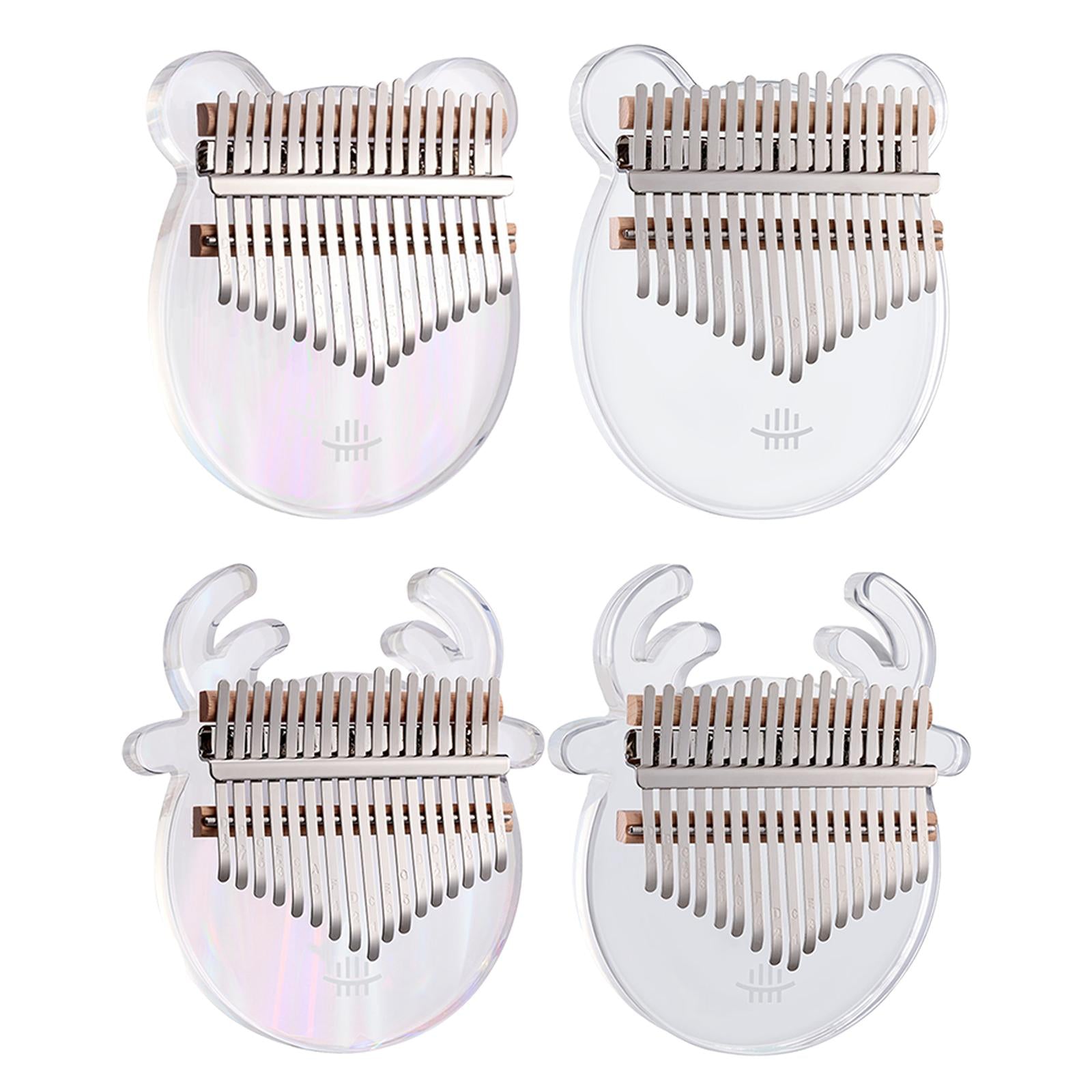 Cute Kalimba Thumb Piano 17-key Musical Instrument Animal-shaped Cartoon Transparent Deer