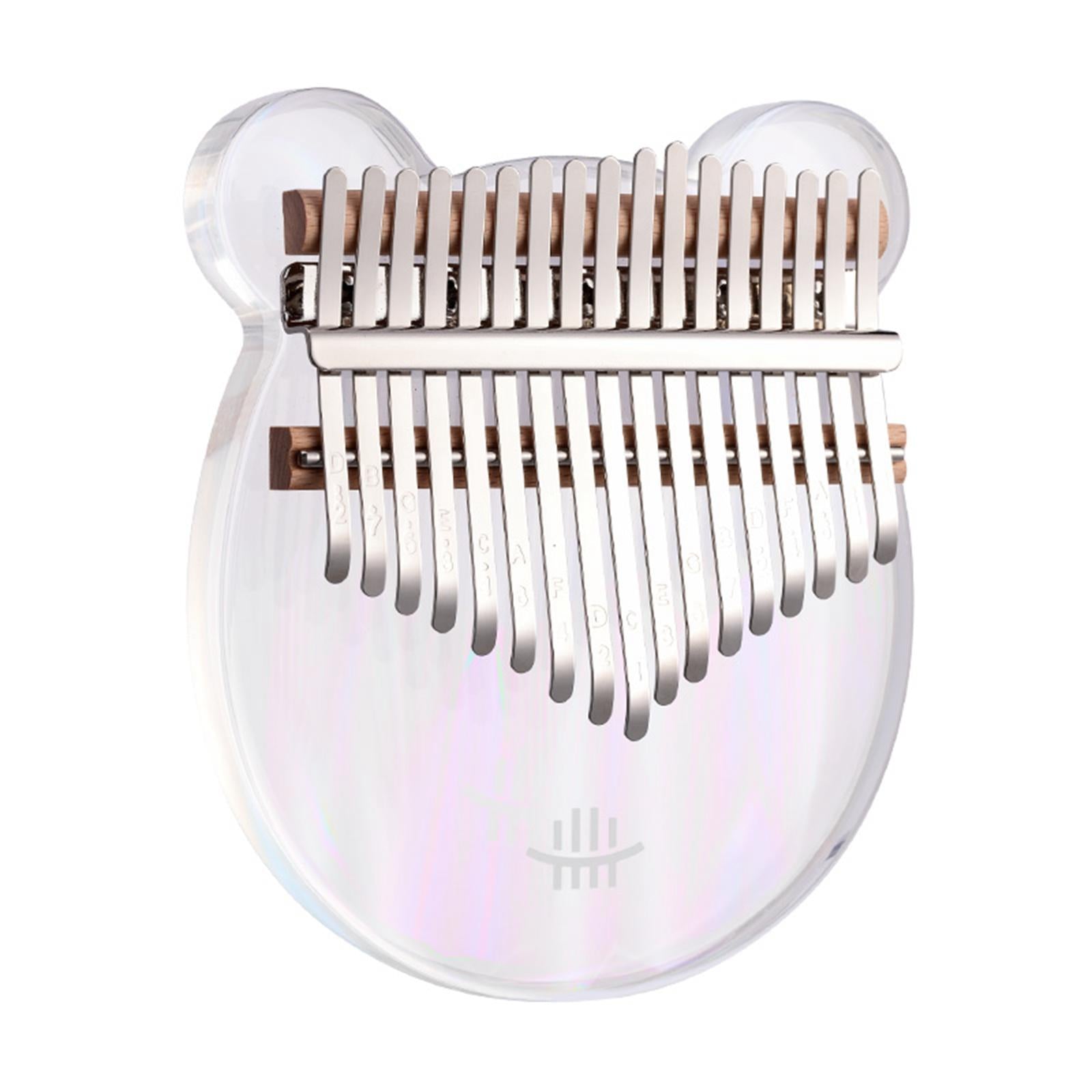 Cute Kalimba Thumb Piano 17-key Musical Instrument Animal-shaped Cartoon Rainbow Bear