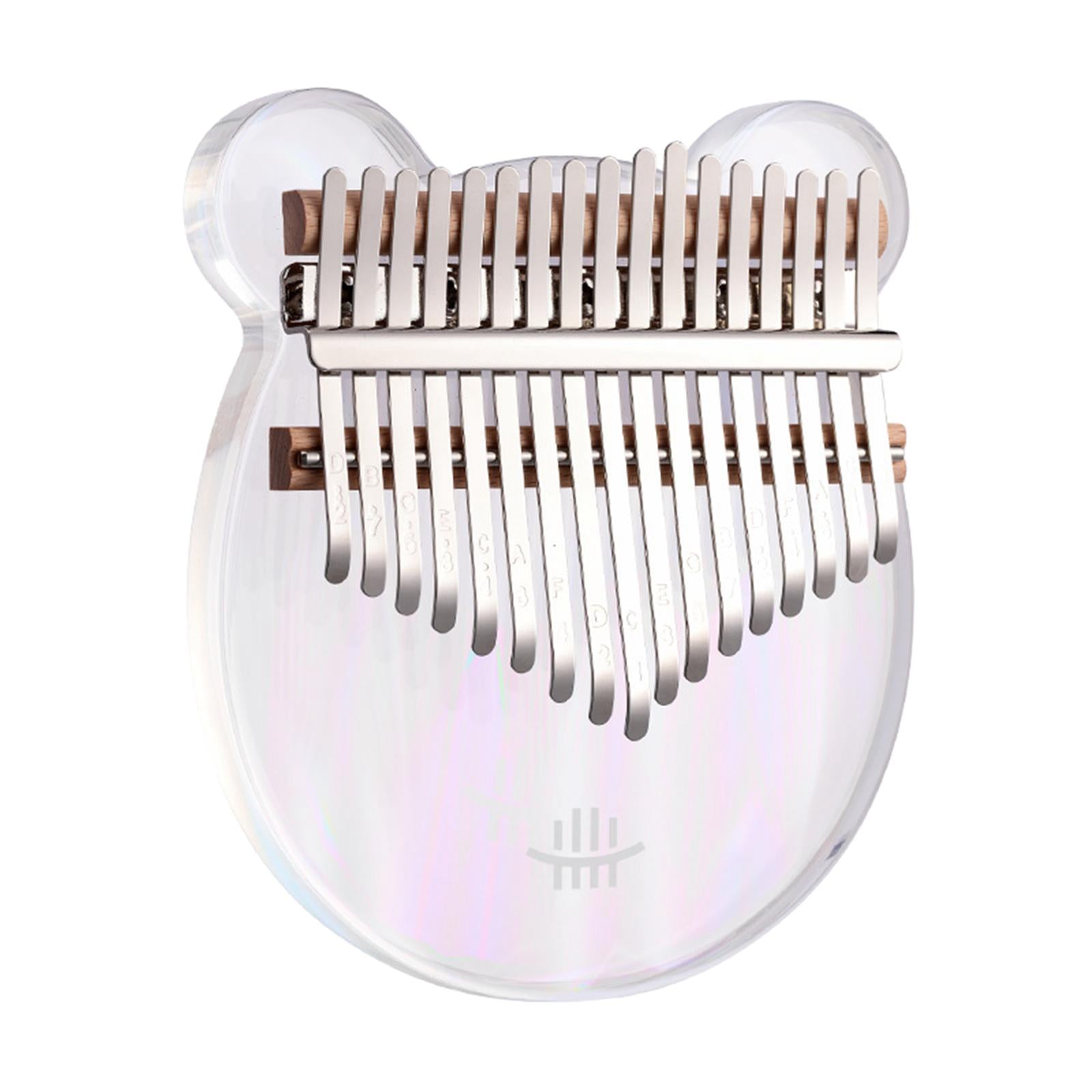 Cute Kalimba Thumb Piano 17-key Musical Instrument Animal-shaped Cartoon Rainbow Bear