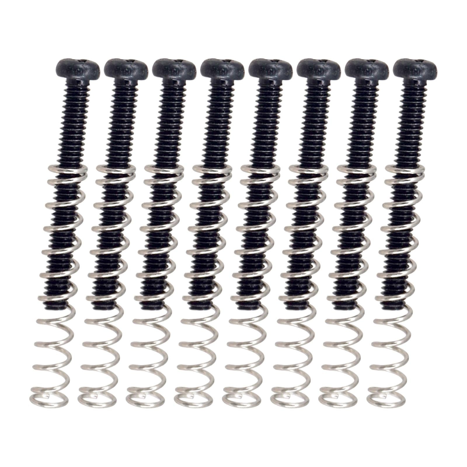 8 Pieces Double Coil Pickup Frame Screws Springs Potable for Guitar Parts Black