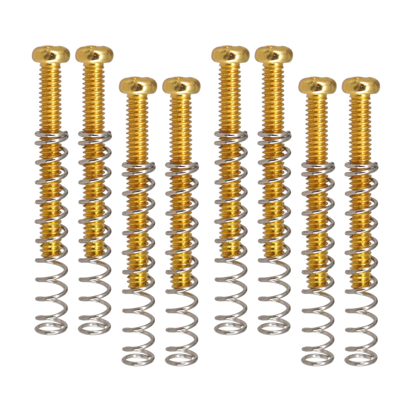 8 Pieces Double Coil Pickup Frame Screws Springs Potable for Guitar Parts Aureate