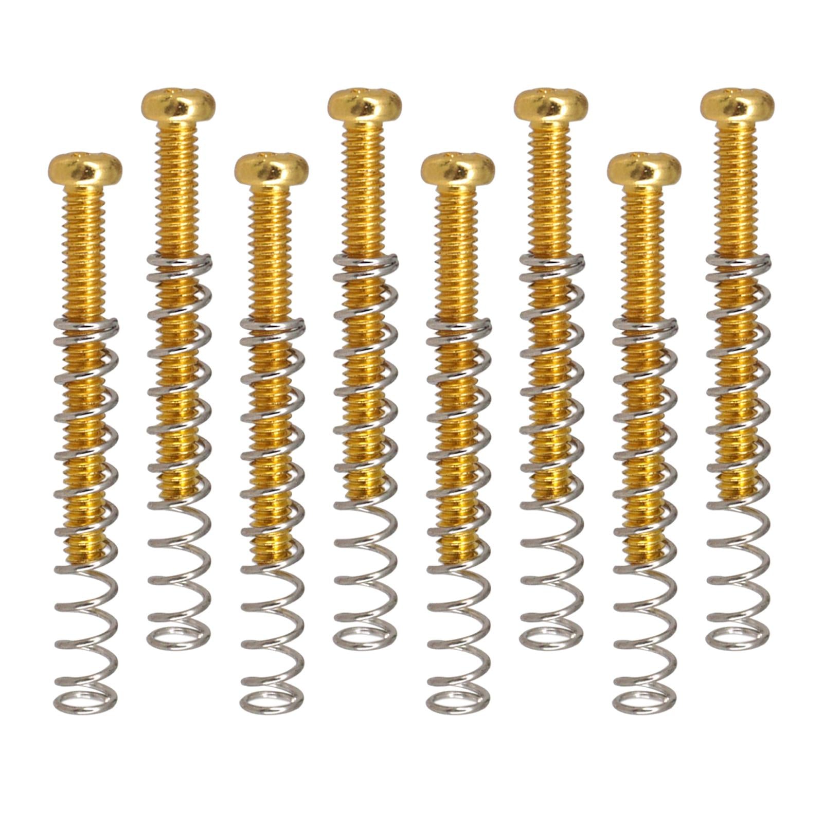 8 Pieces Double Coil Pickup Frame Screws Springs Potable for Guitar Parts Aureate