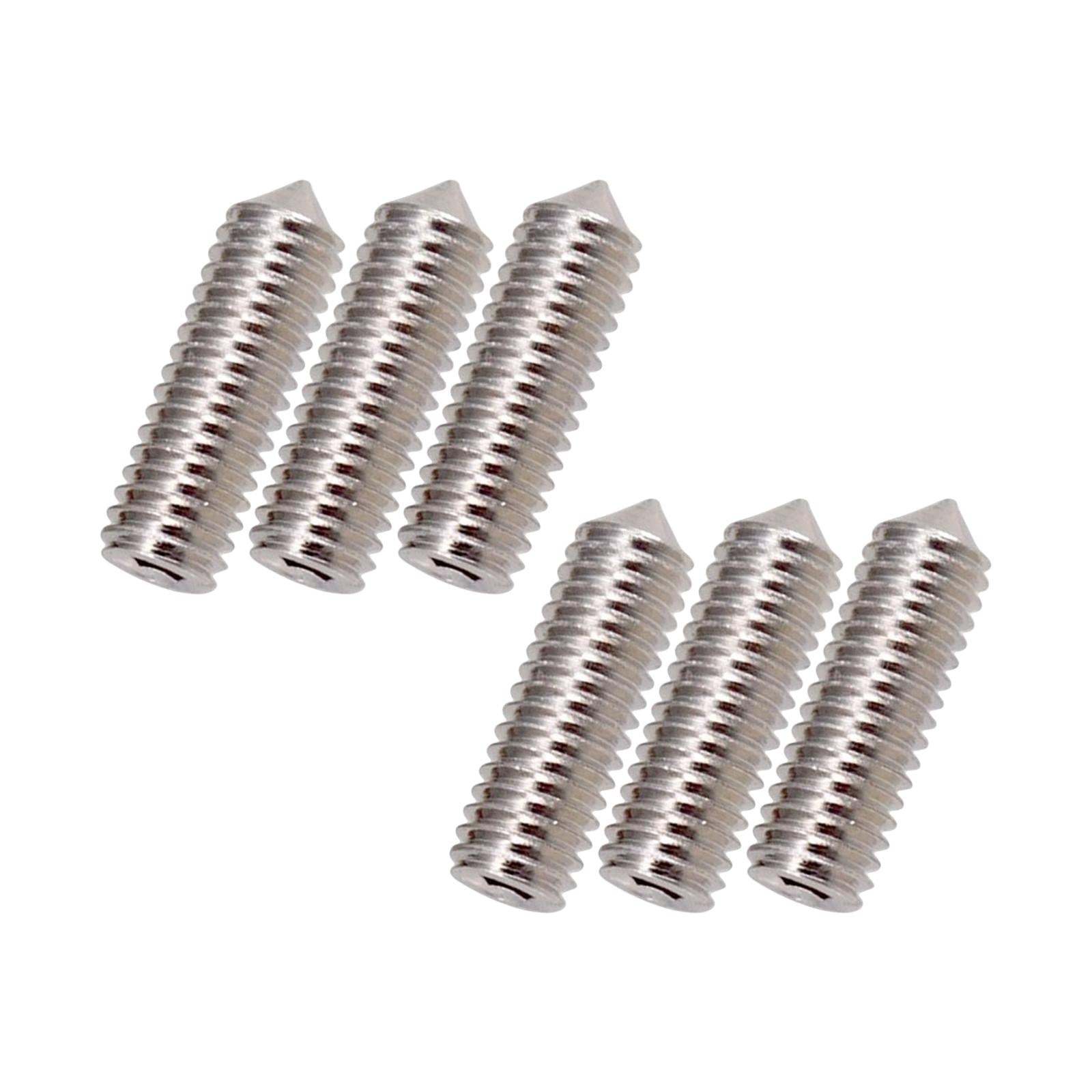 Electric Guitar Bridge Saddles Locking String Screws for Instrument Parts Argent