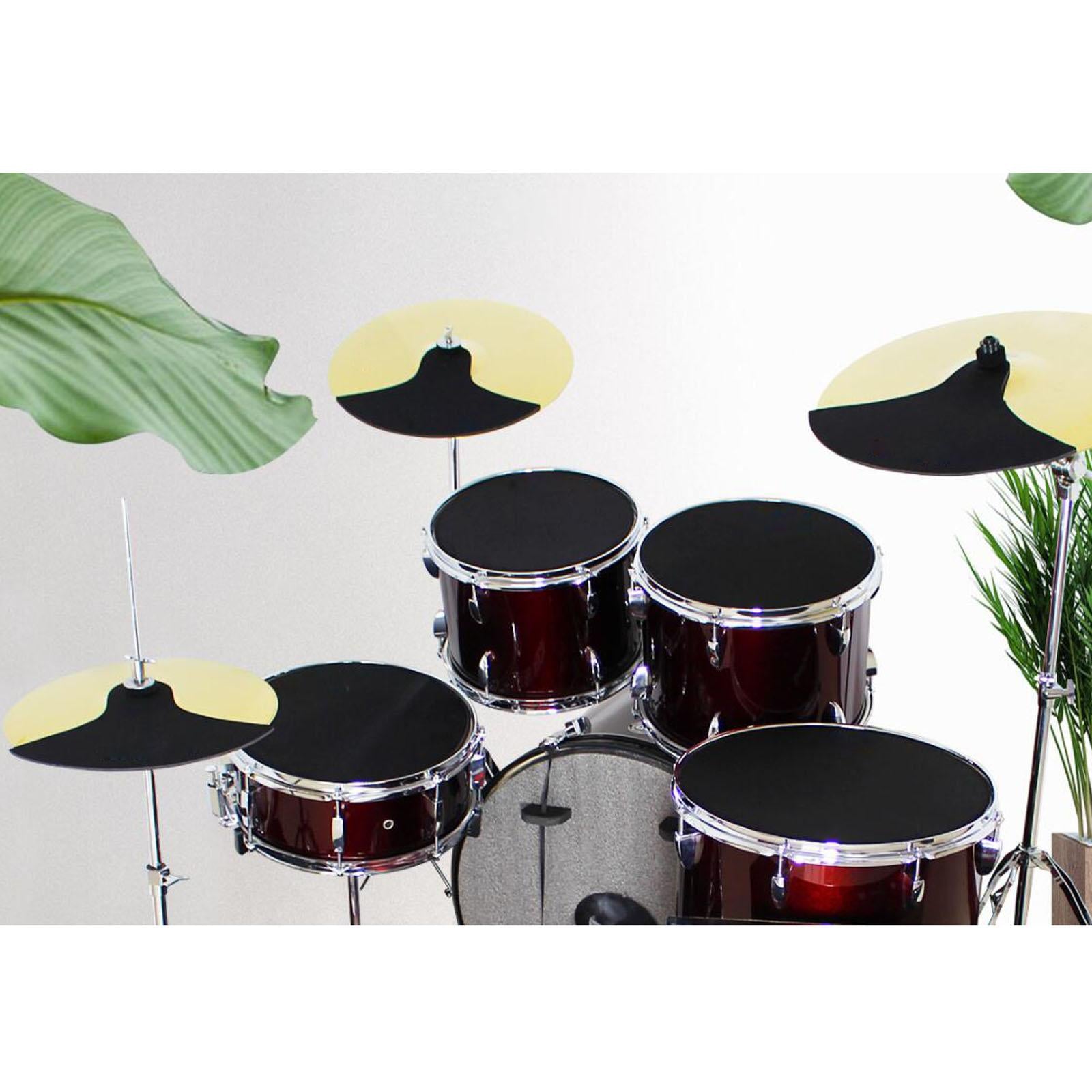 10Pcs Drum Mute Pads Hi Hat & 2 Cymbal Mutes Quiet Practicing Pad Reusable