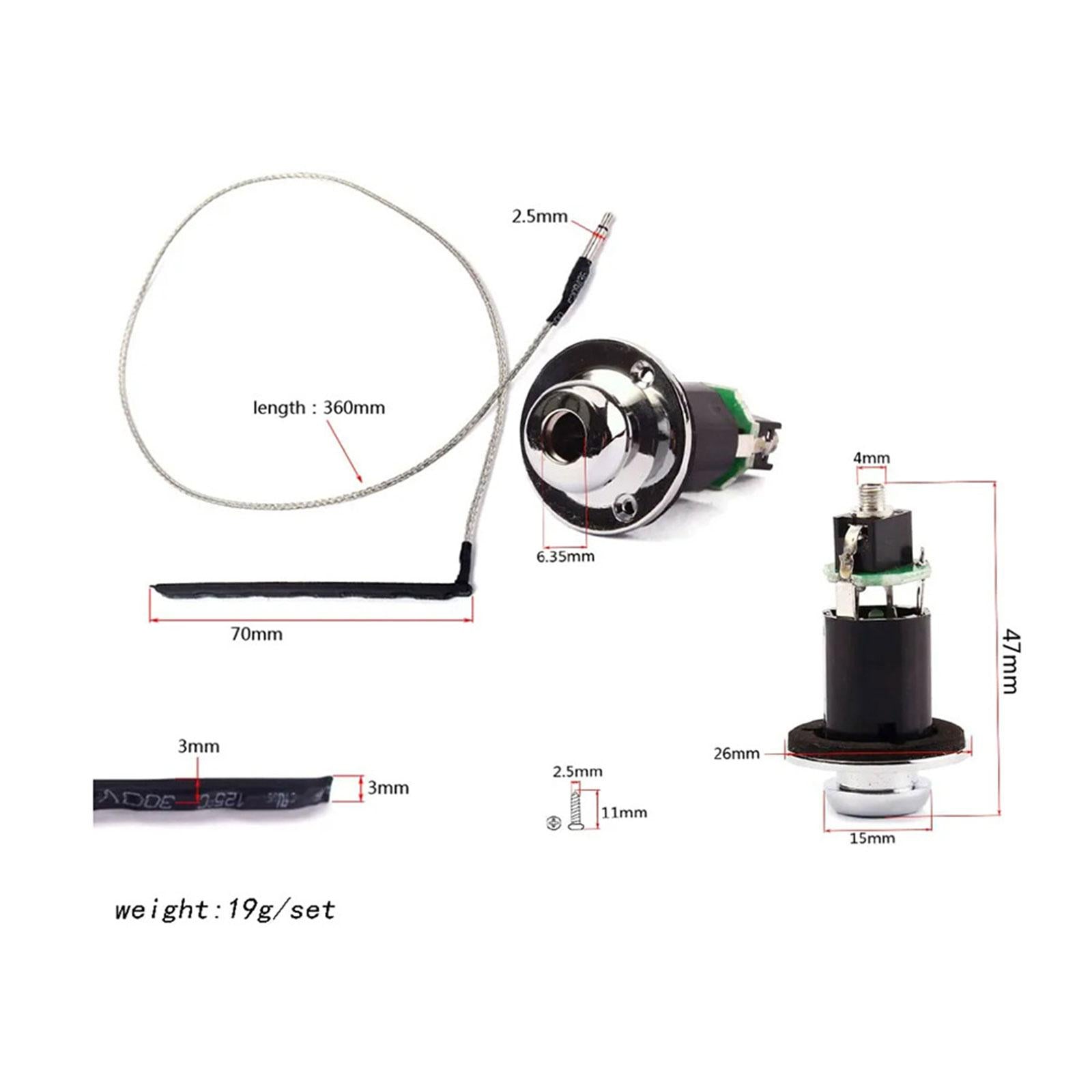 Rod Piezo Pickup with Jack Piezo Transducer Pickup for Instrument