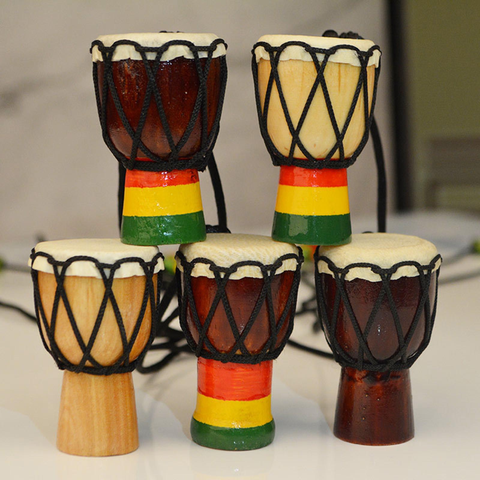 Wood Djembe Pendant Instrument Hand Drums Neck Hanging for Party Supplies Wood