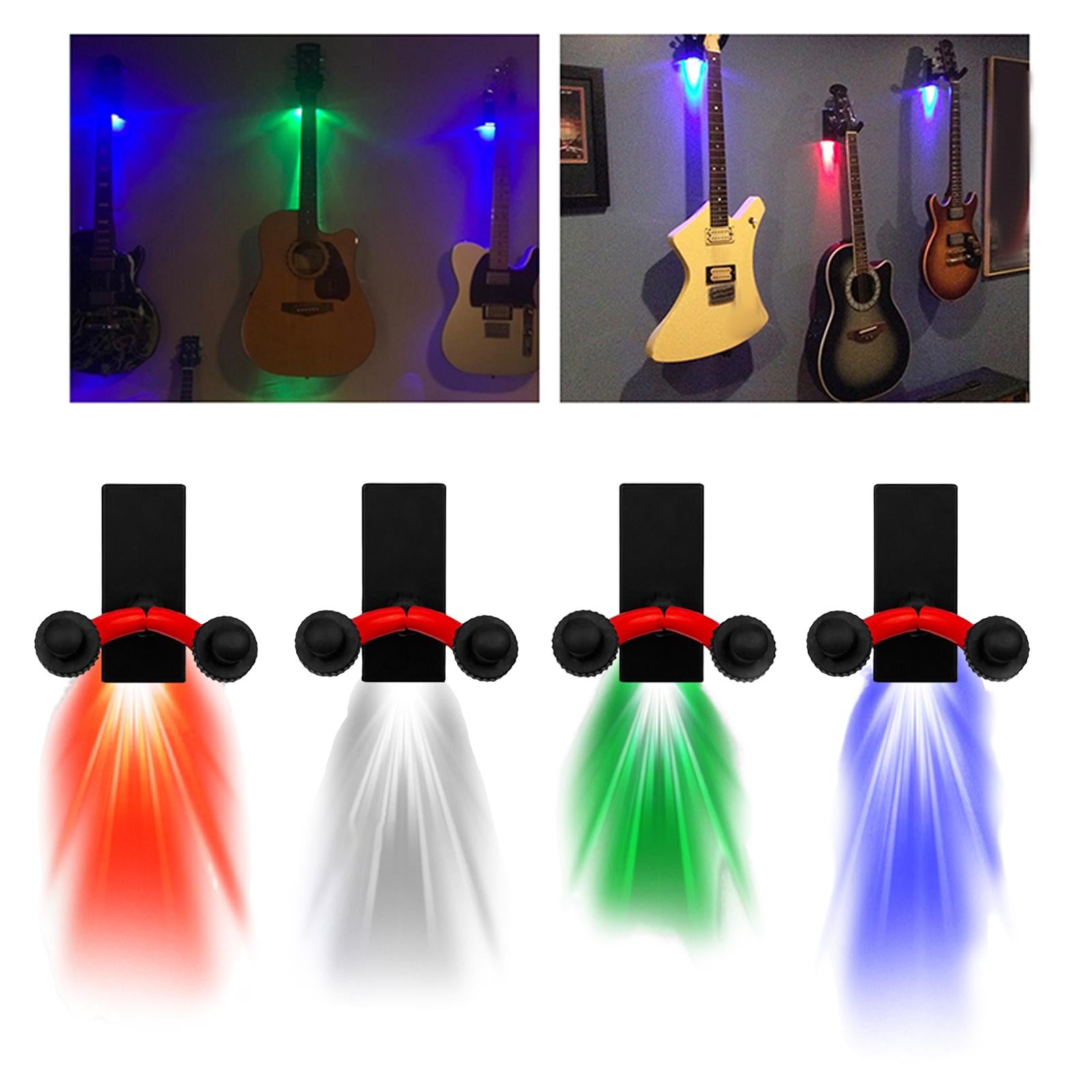 Guitar Wall Rack Stand Non Slip Holder for Ukulele Accessories Instrument Red Lights