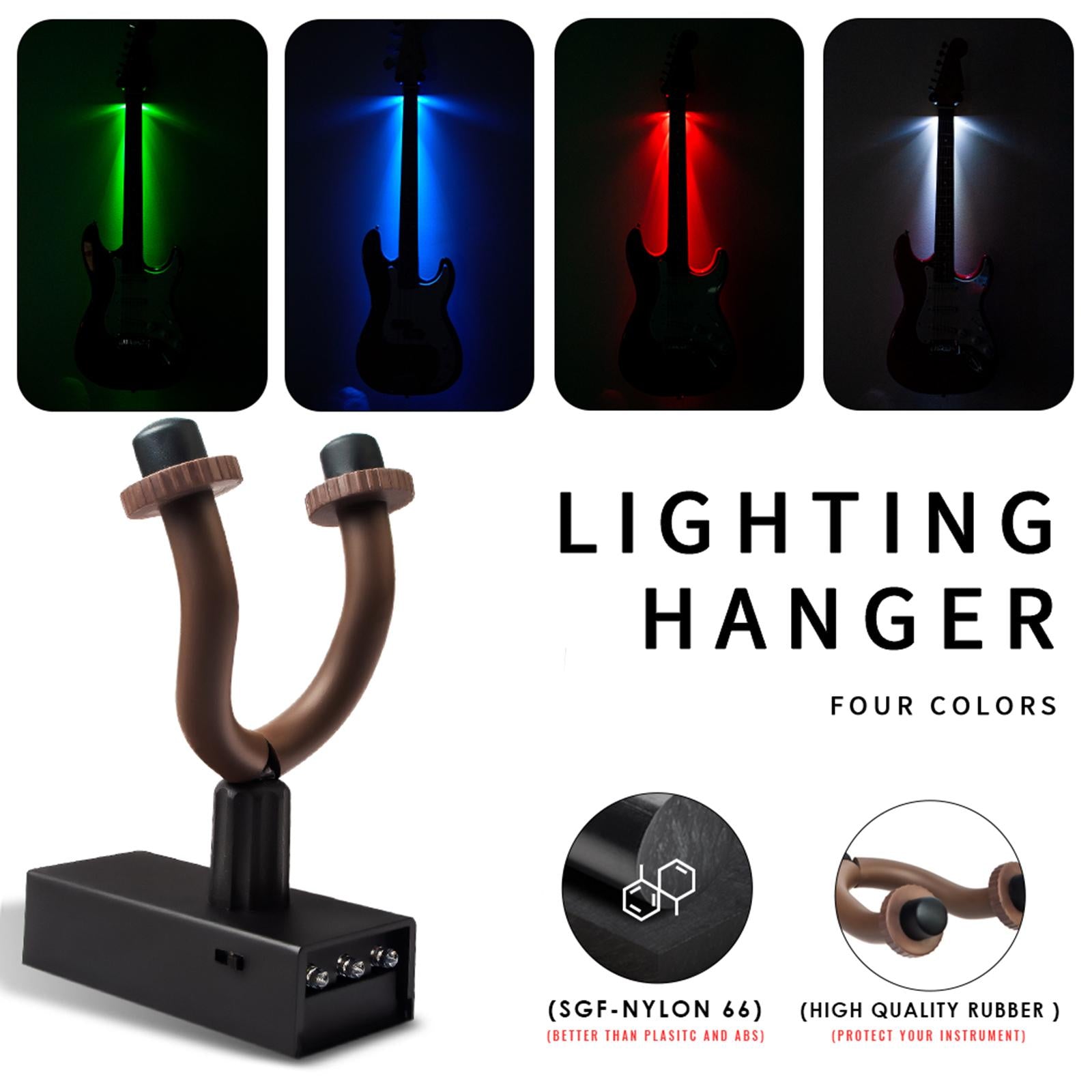 LED Guitar Hanger Bracket for Acoustic Guitar String Instruments Mandolin Red Light