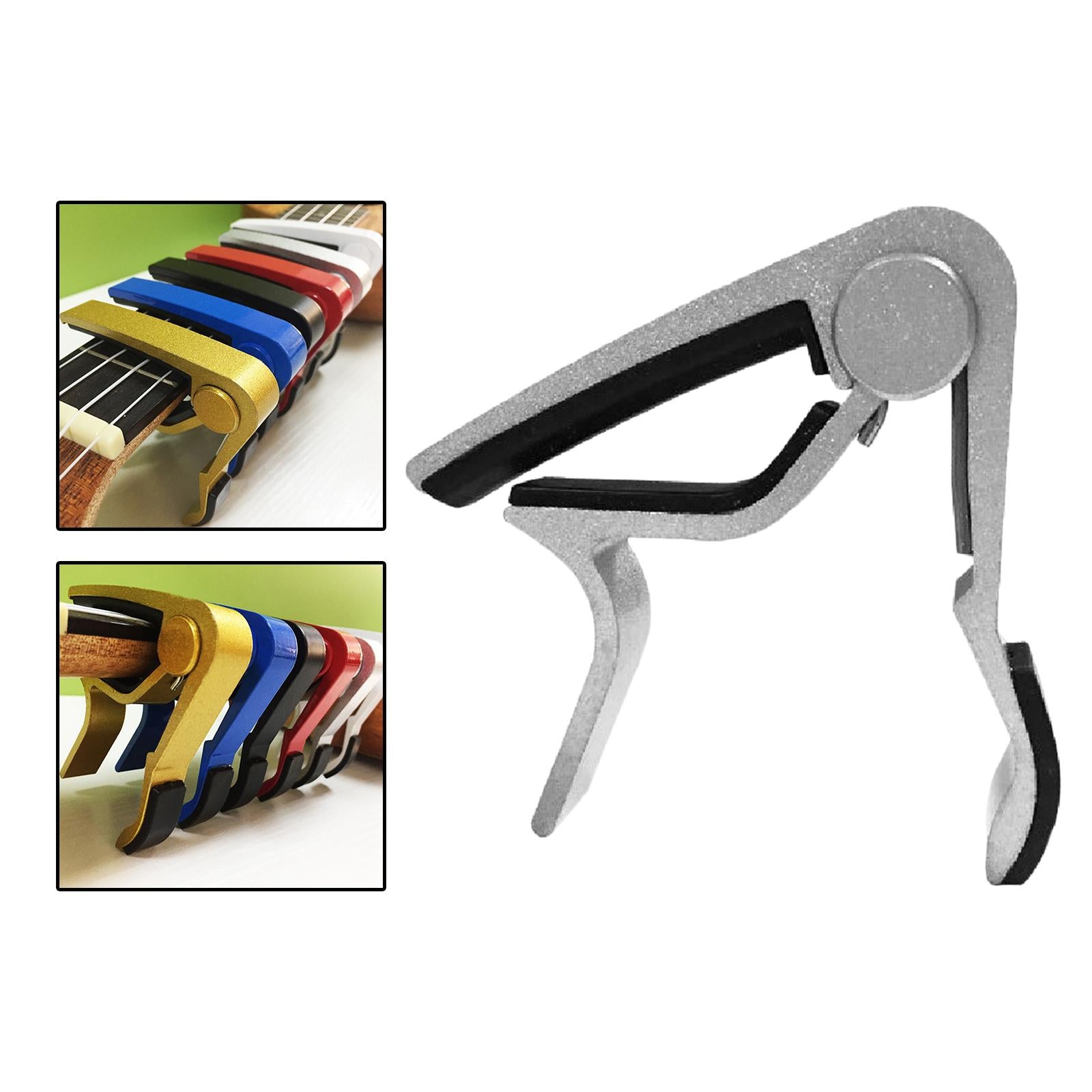 Universal Guitar Capo Aluminum Alloy for Fretboard Mandolin Accessories Argent