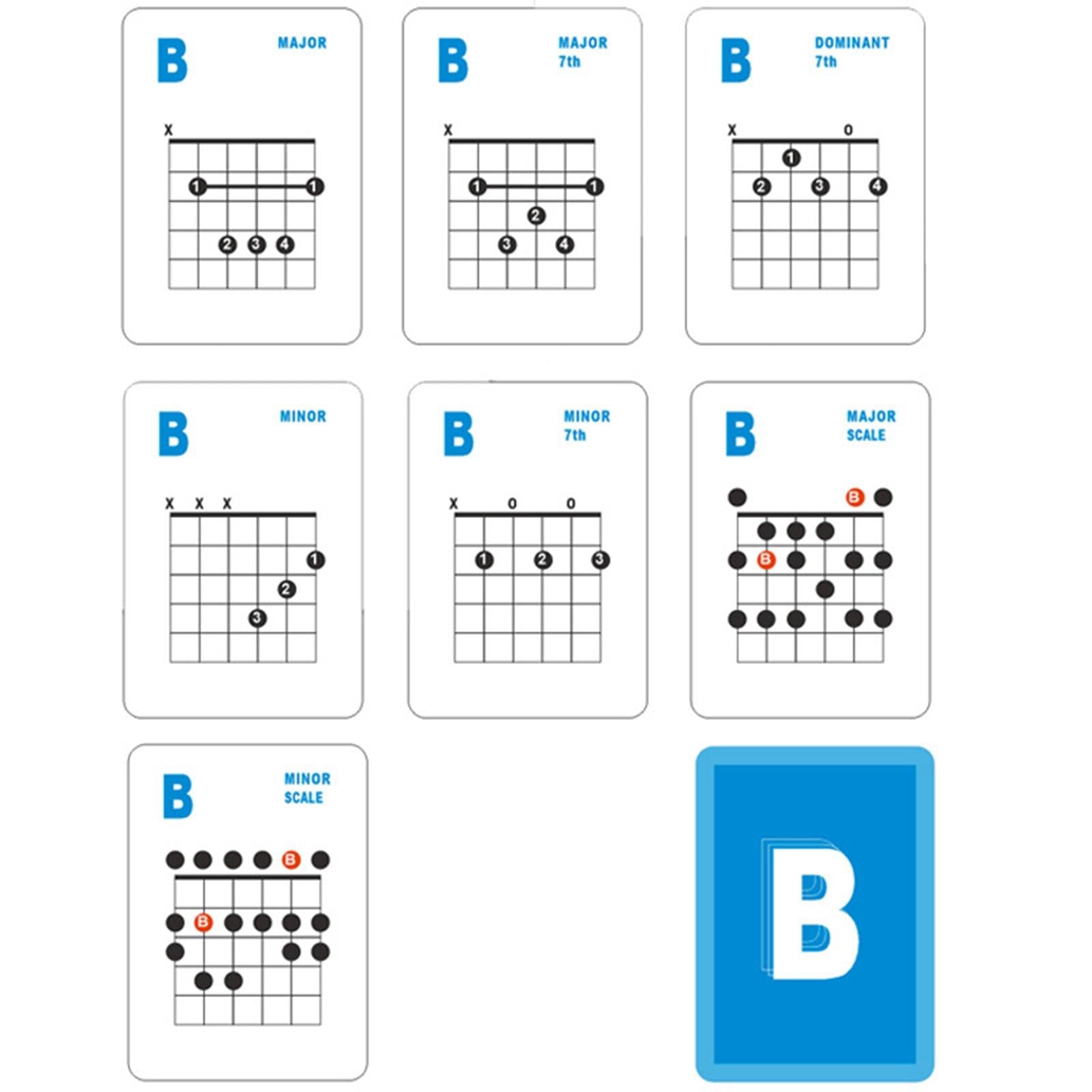 49x Guitar Chords Card Reference Guide Cards for Guitarists Teachers Practice