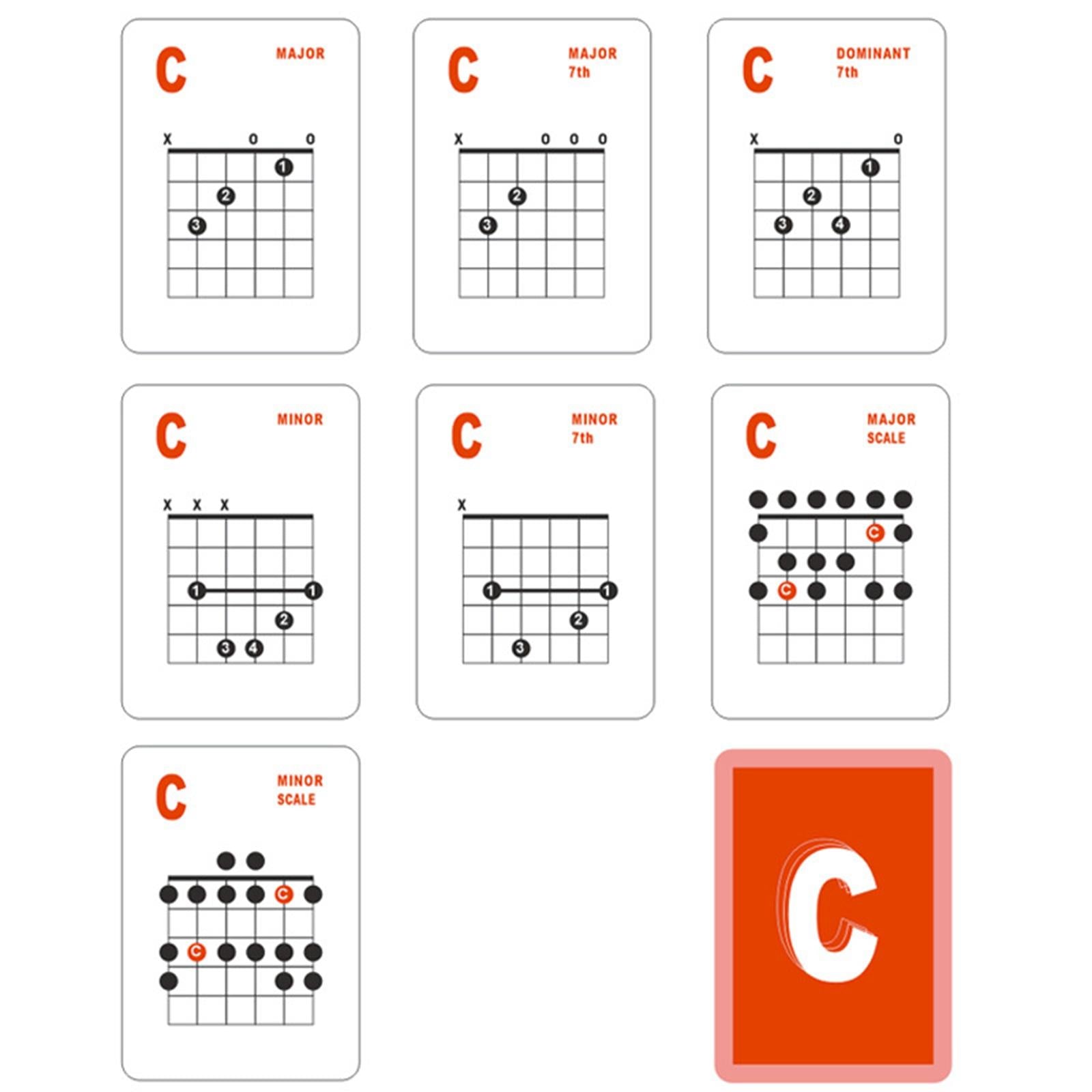 49x Guitar Chords Card Reference Guide Cards for Guitarists Teachers Practice