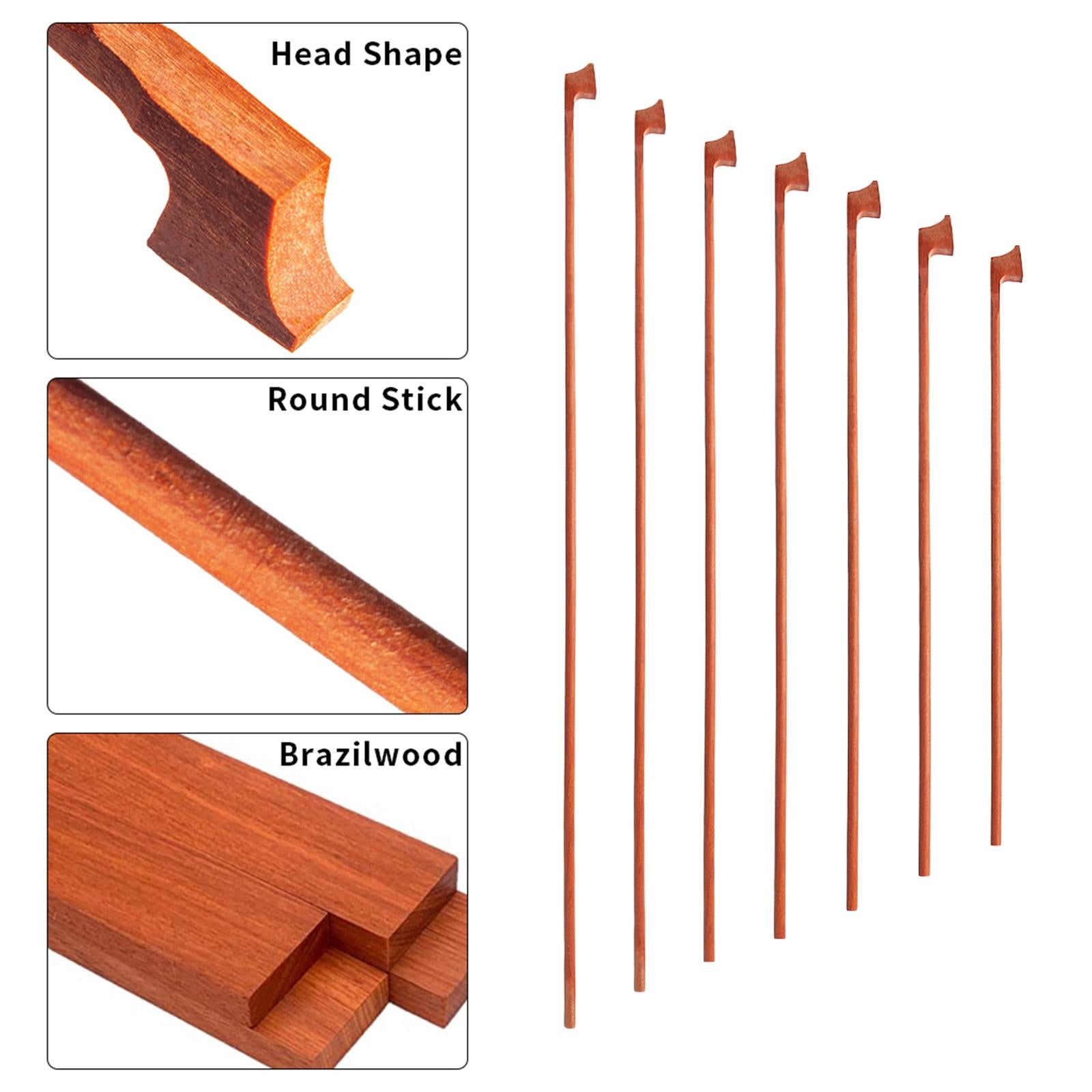 Brazilwood Violin Bow Parts Smooth Fiddle Bow Bars for Luthiers Gift Violins  4 to 4