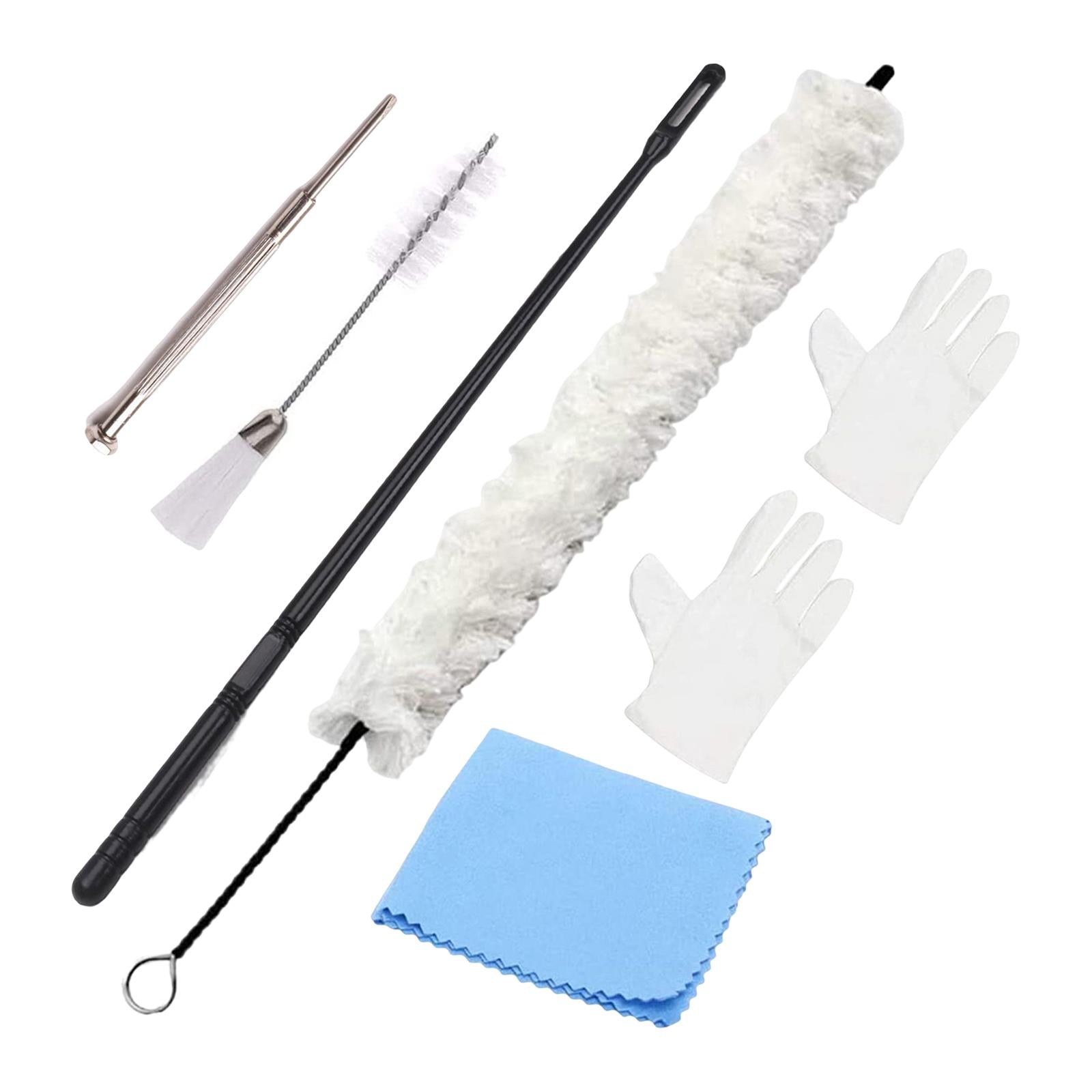 Soft Cotton Clarinet Cleaner Tool Set for Trombone Lightweight Practical white