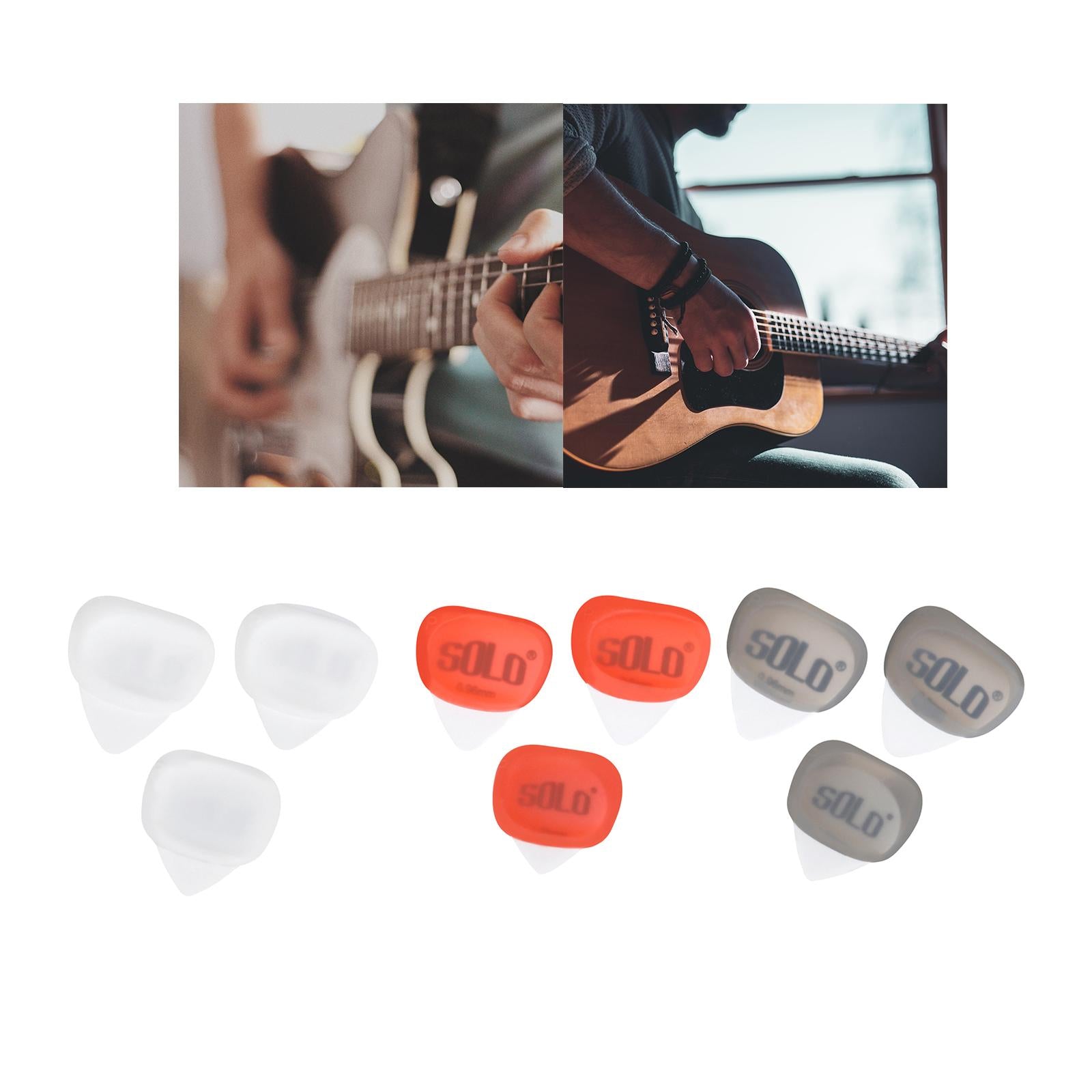 3Pcs Professional Guitar Picks Plectrums Silicone for Electric Guitar Banjo White