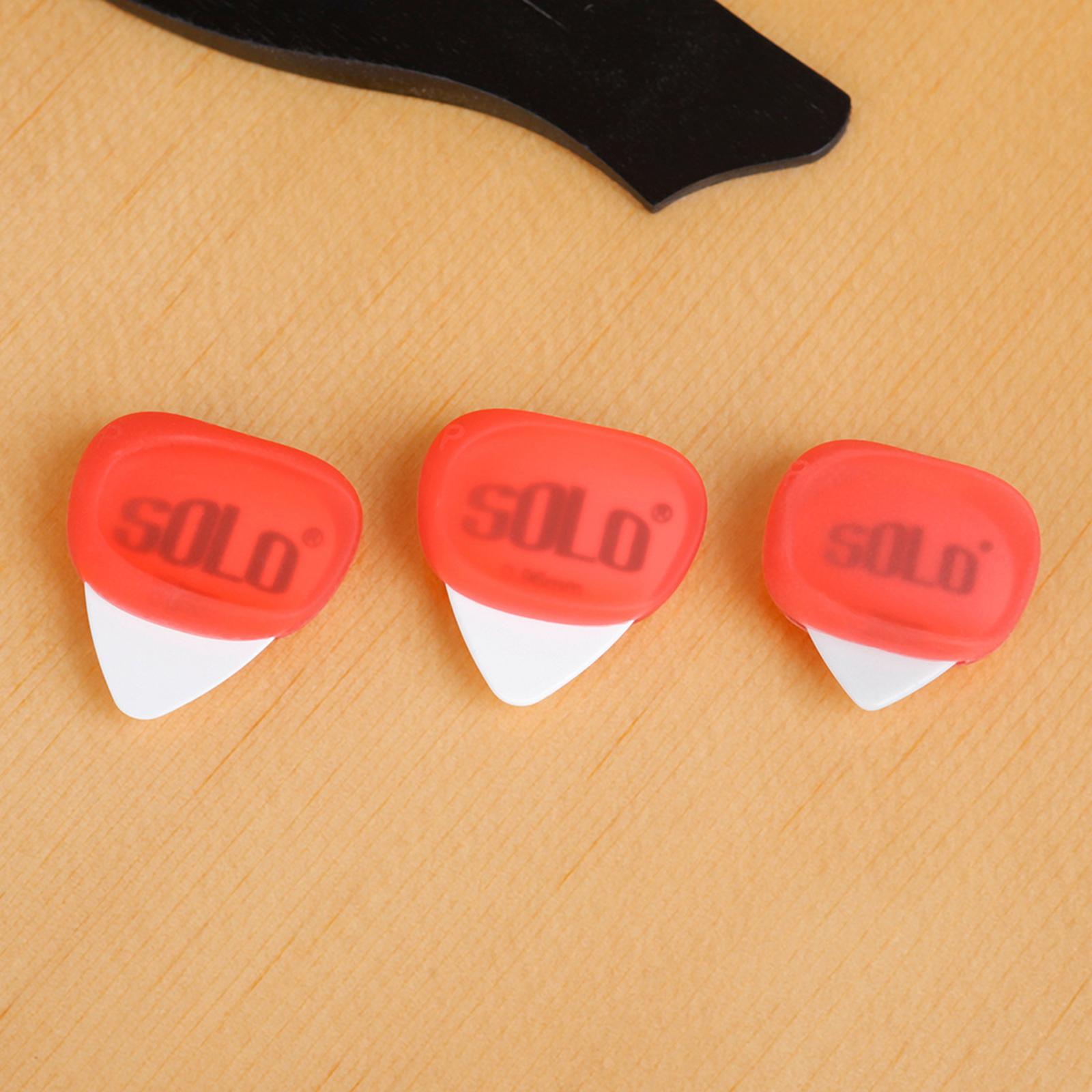 3Pcs Professional Guitar Picks Plectrums Silicone for Electric Guitar Banjo Red