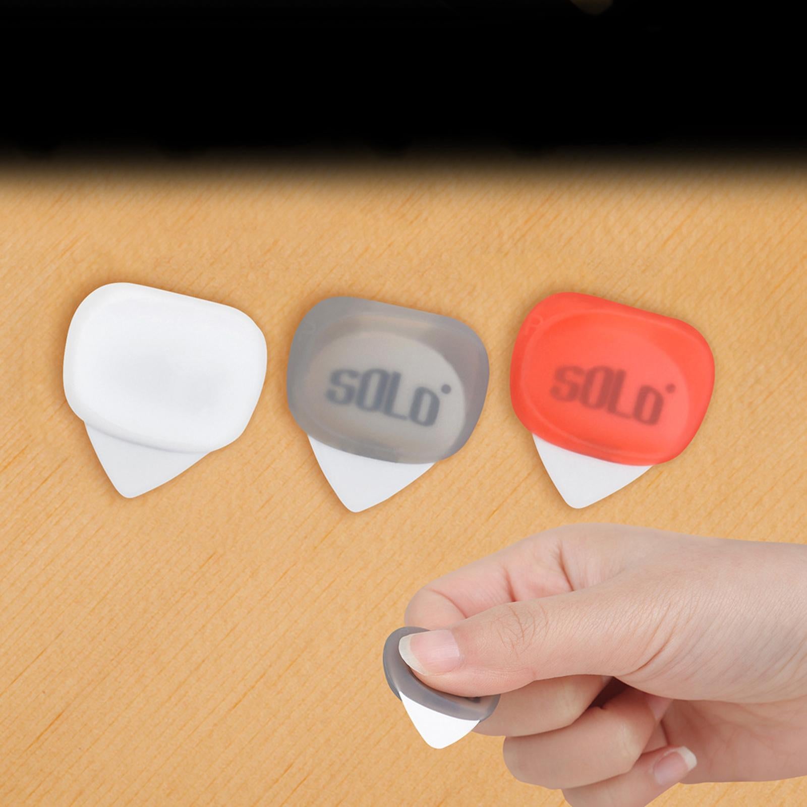 3Pcs Professional Guitar Picks Plectrums Silicone for Electric Guitar Banjo Red