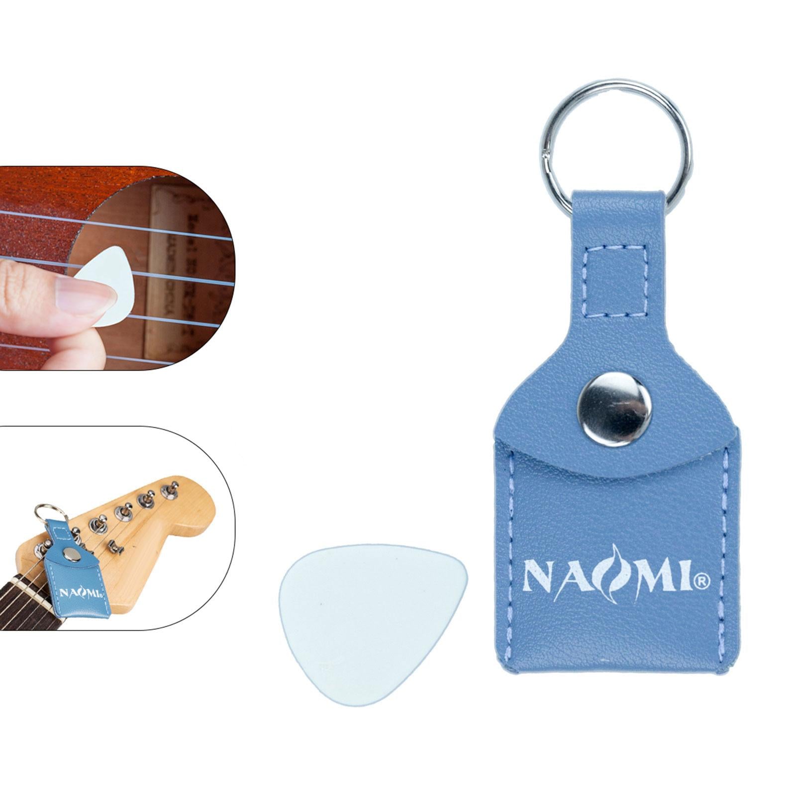 PU Leather Guitar Picks Holder Keyring Bag Keychain Guitar Accessories