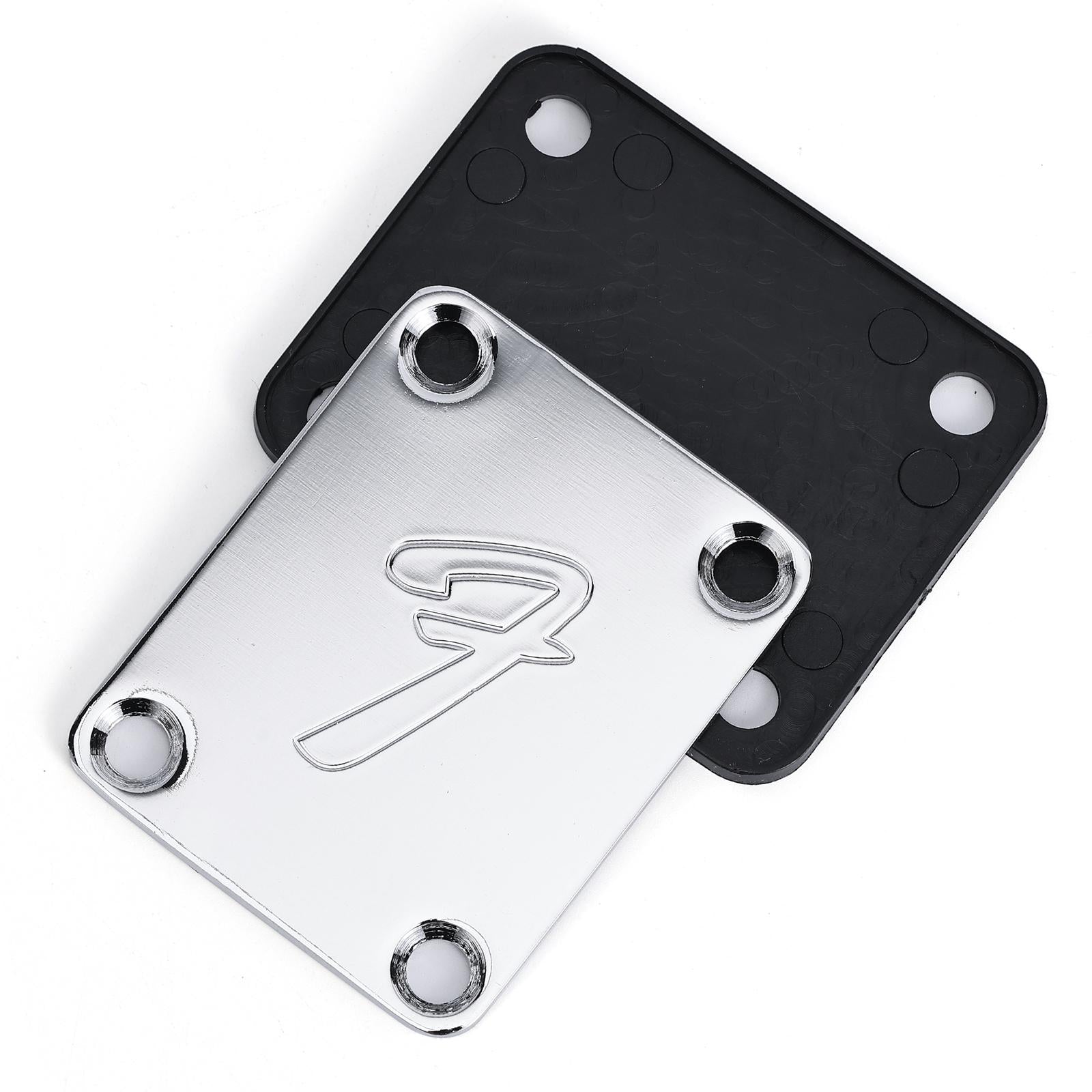 Guitar Neck Plate & Backplate Iron Neckplate with Screws for Electric Guitar Argent