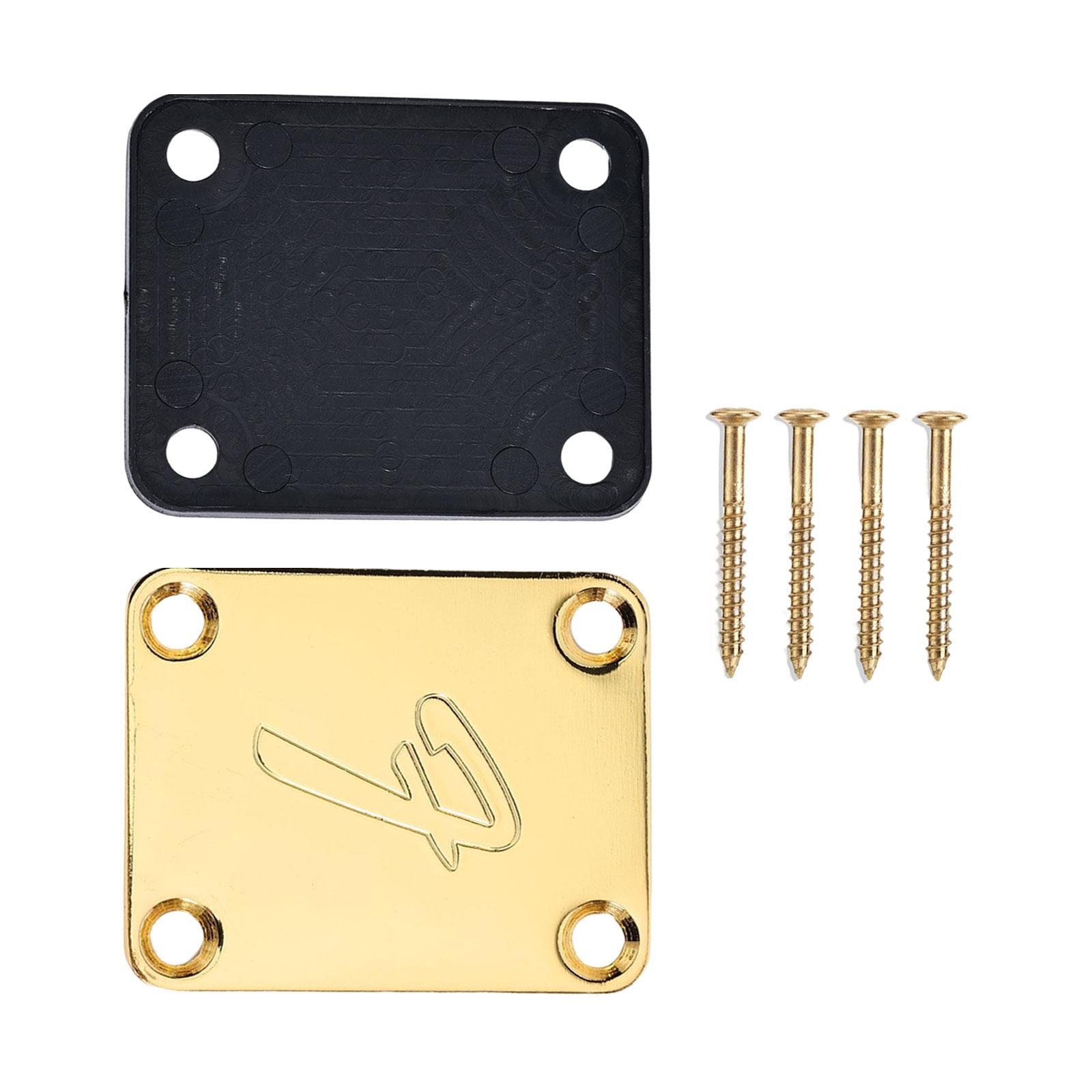 Guitar Neck Plate & Backplate Iron Neckplate with Screws for Electric Guitar Aureate