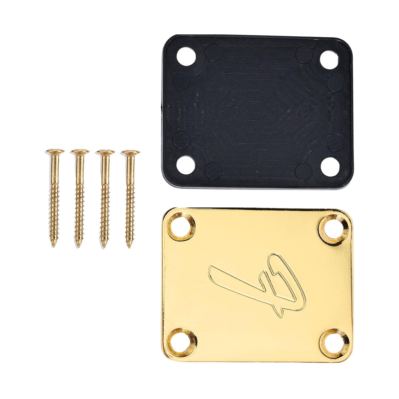 Guitar Neck Plate & Backplate Iron Neckplate with Screws for Electric Guitar Aureate