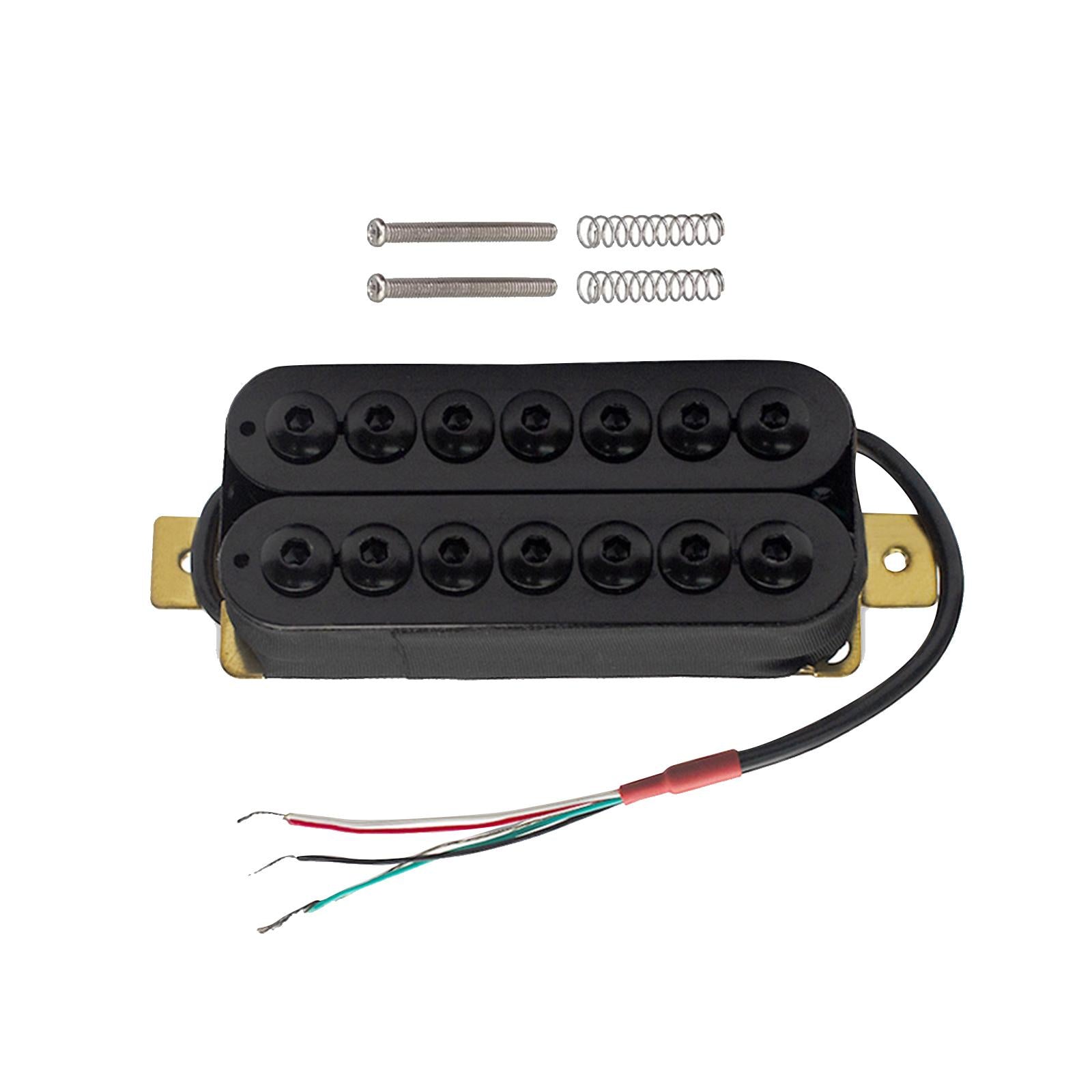 Electric Guitar Pickup Double Coil 4P Prewired for 7 Strings Guitar Replaces Bridge Black