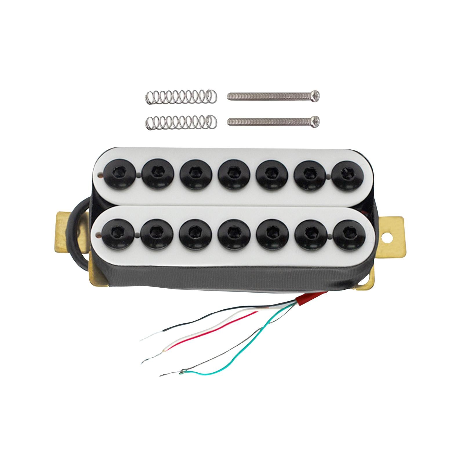 Electric Guitar Pickup Double Coil 4P Prewired for 7 Strings Guitar Replaces Bridge White