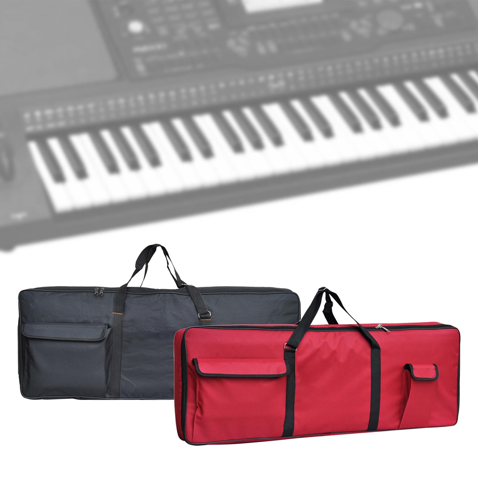 Electronic Keyboard Storage Case Waterproof Dual Zipper for Band Players Black