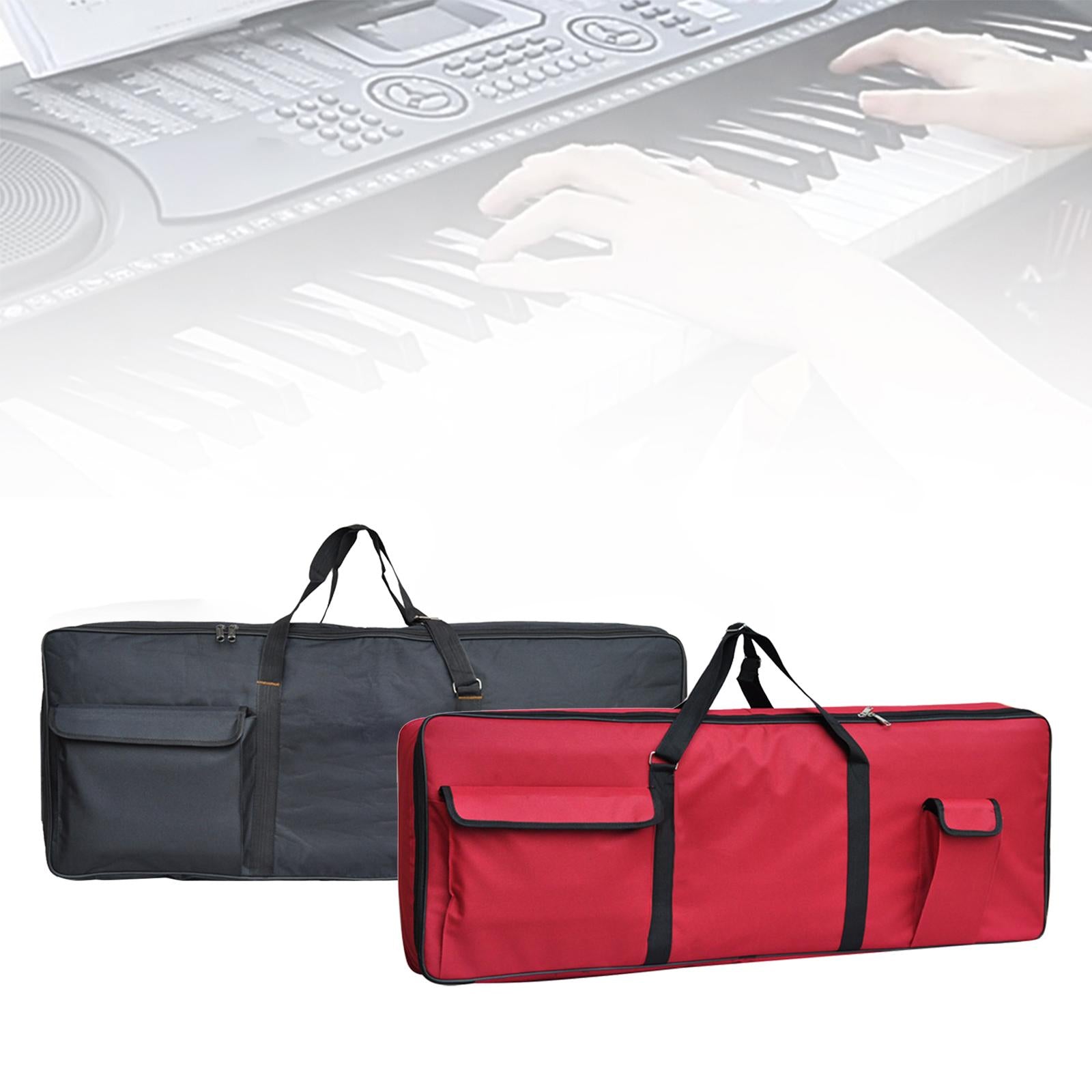 Electronic Keyboard Storage Case Waterproof Dual Zipper for Band Players Black