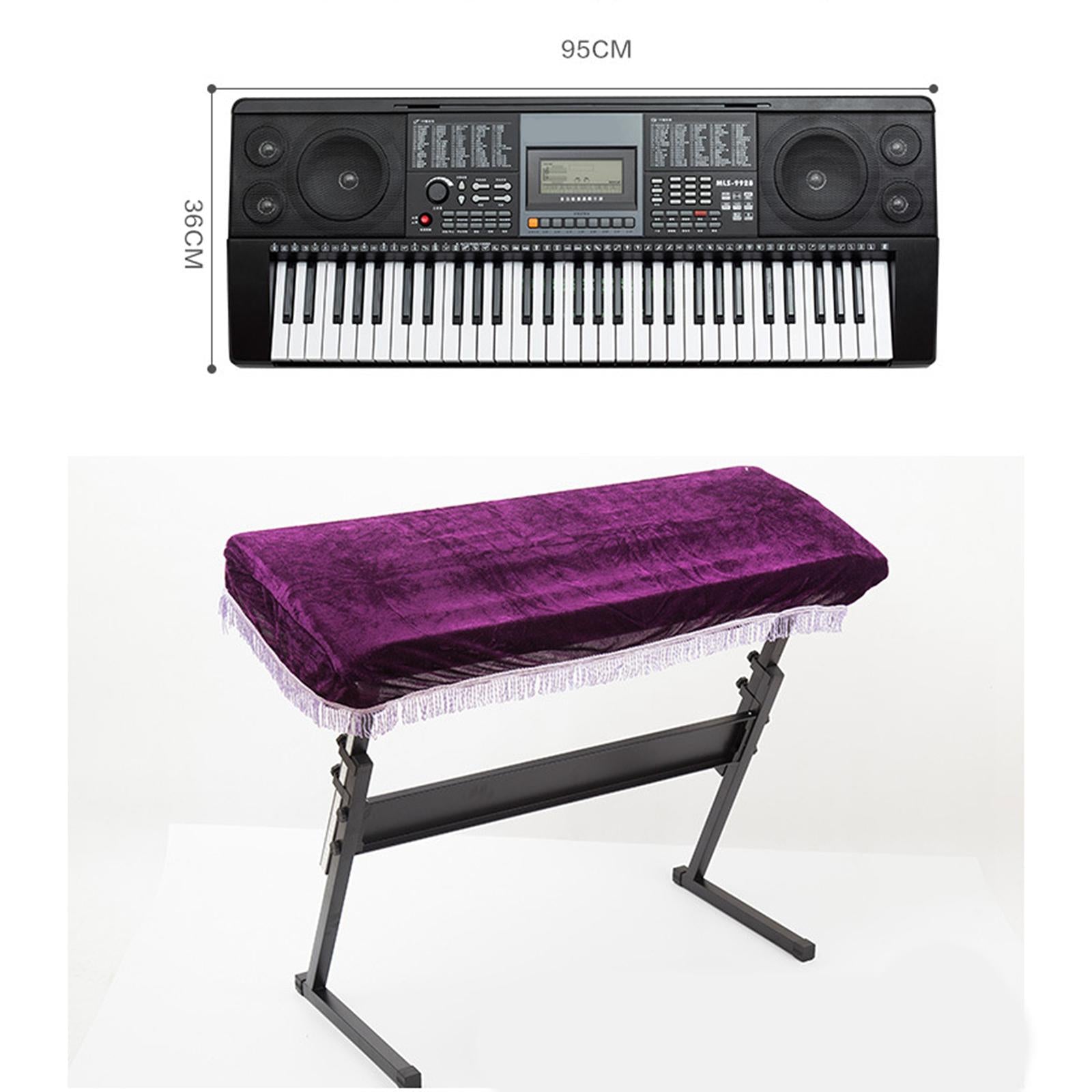 Piano Keyboard Cover 61 Keys Washable Portable Storage Case Velvet Folding purple