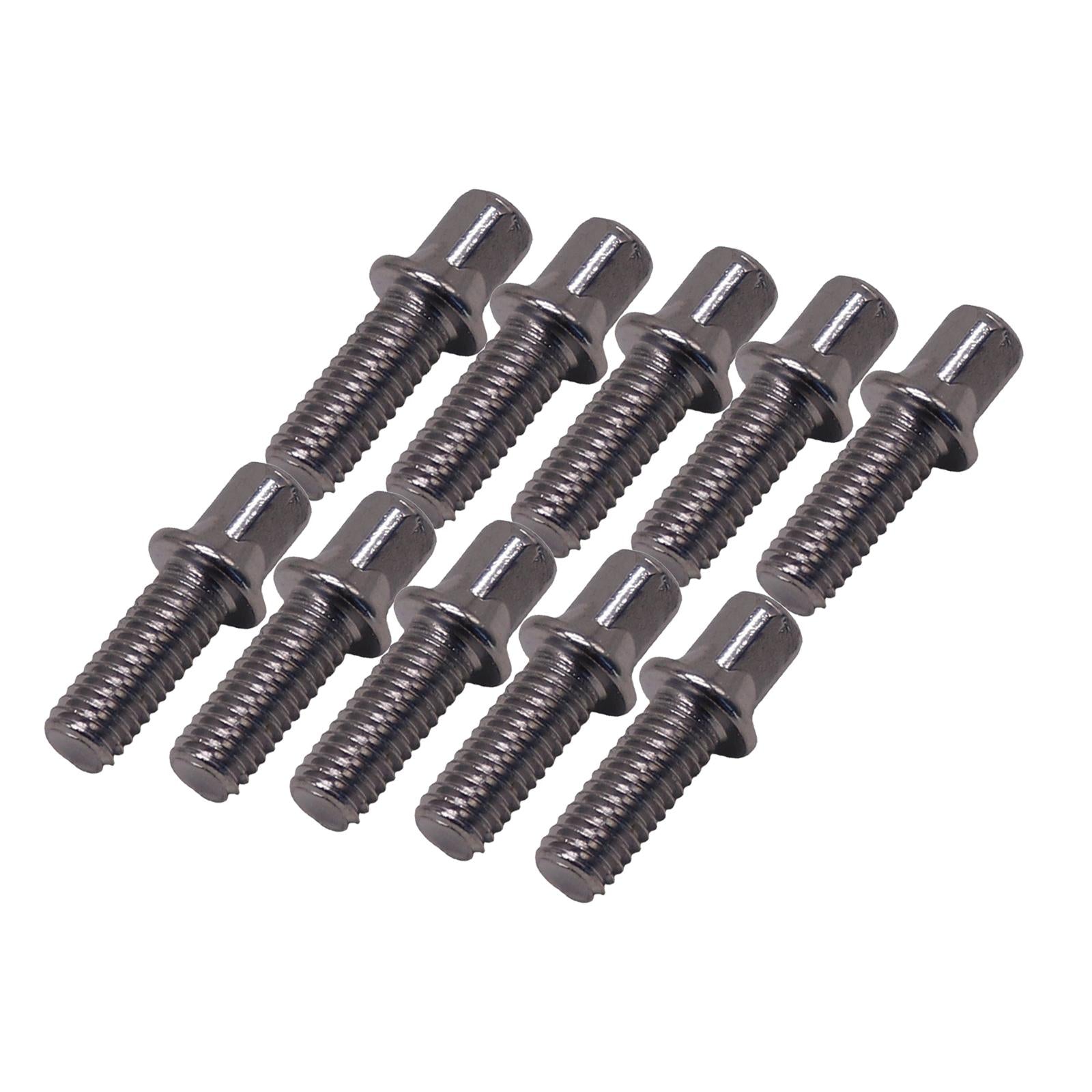 10x Drum Tension Rods Durable Metal Strong for Snare Drum Accessory DIY M6X15mm