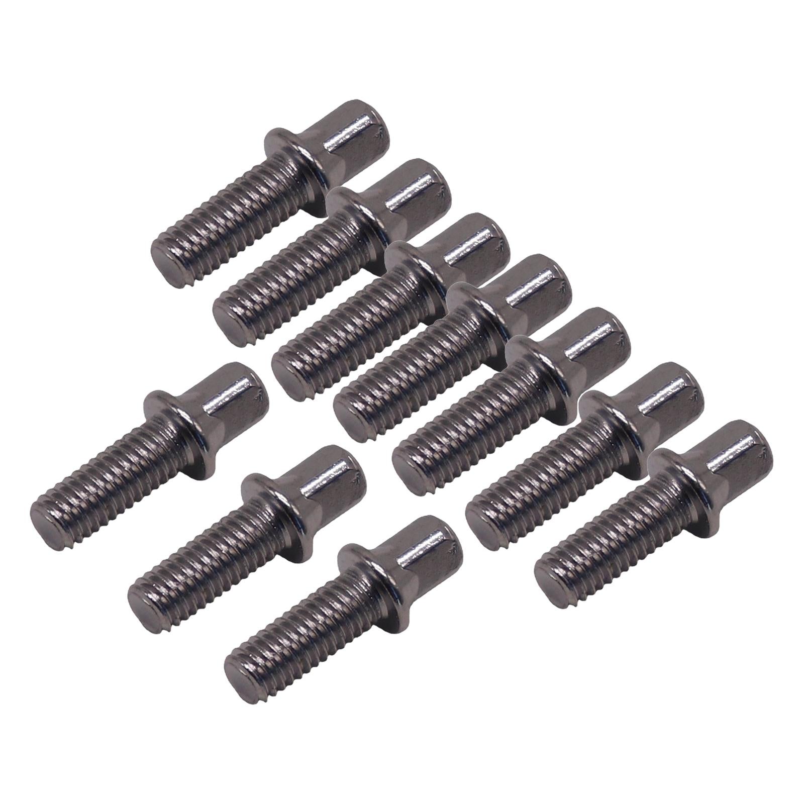 10x Drum Tension Rods Durable Metal Strong for Snare Drum Accessory DIY M6X15mm