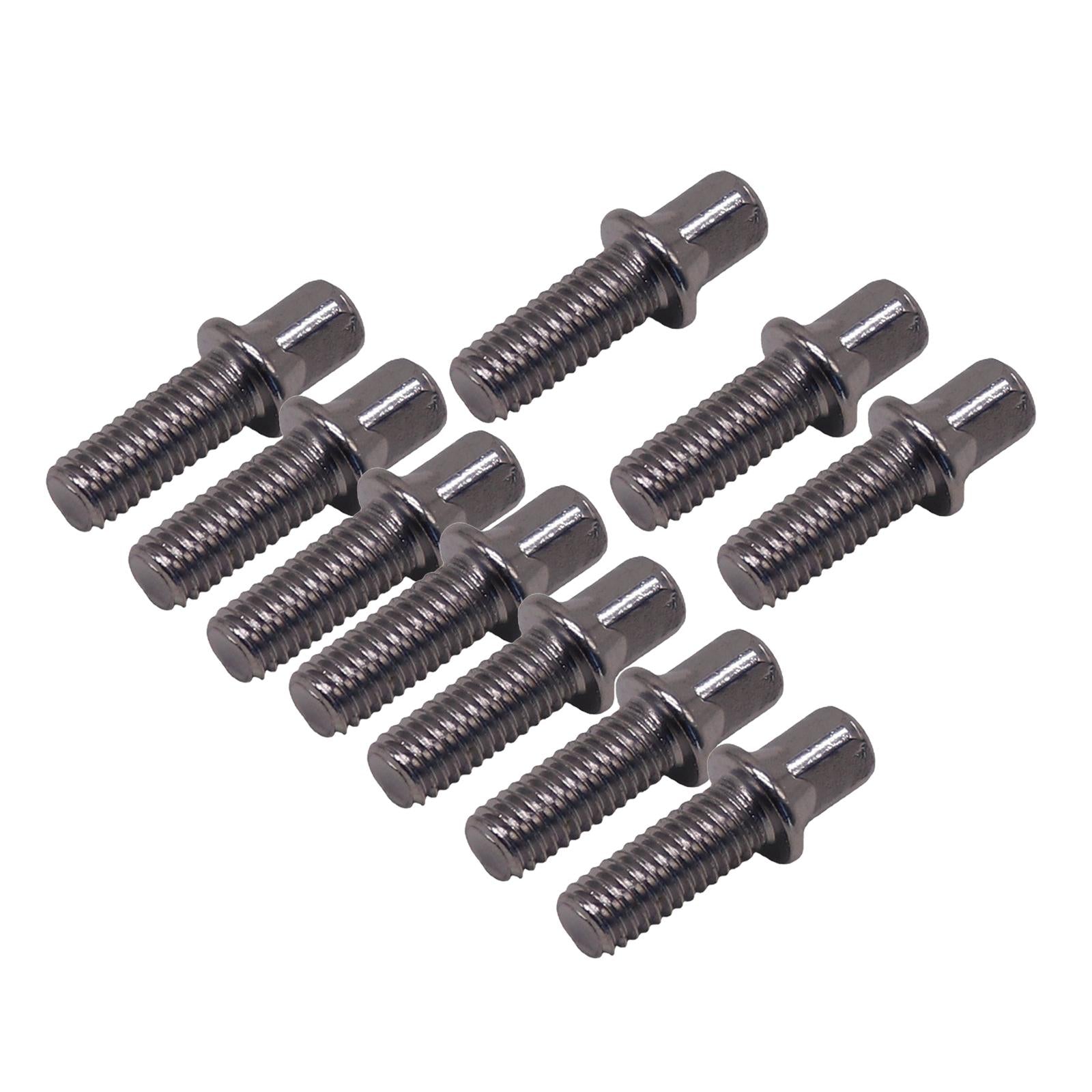 10x Drum Tension Rods Durable Metal Strong for Snare Drum Accessory DIY M6X15mm