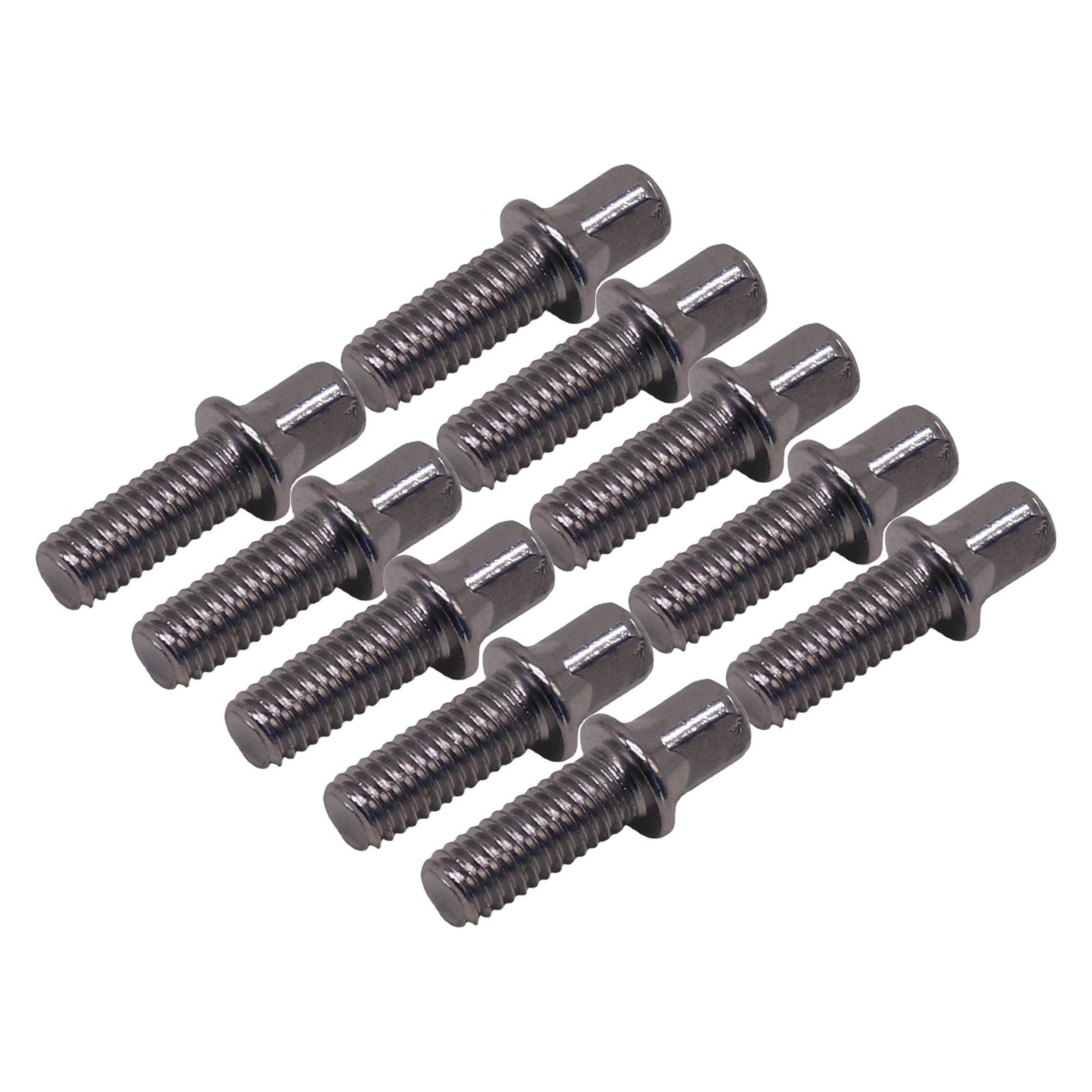 10x Drum Tension Rods Durable Metal Strong for Snare Drum Accessory DIY M6X15mm