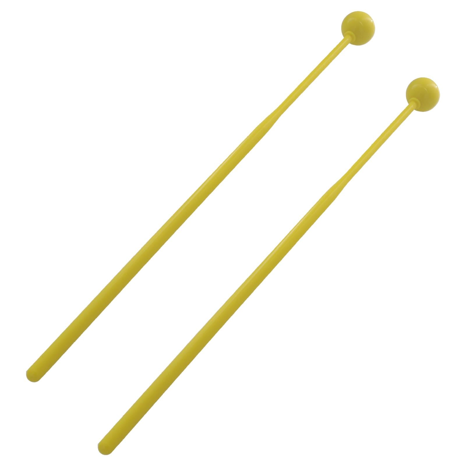 2 Pieces Plastic Drum Percussion Sticks 30cm for Woodblock Kids Energy Chime Yellow