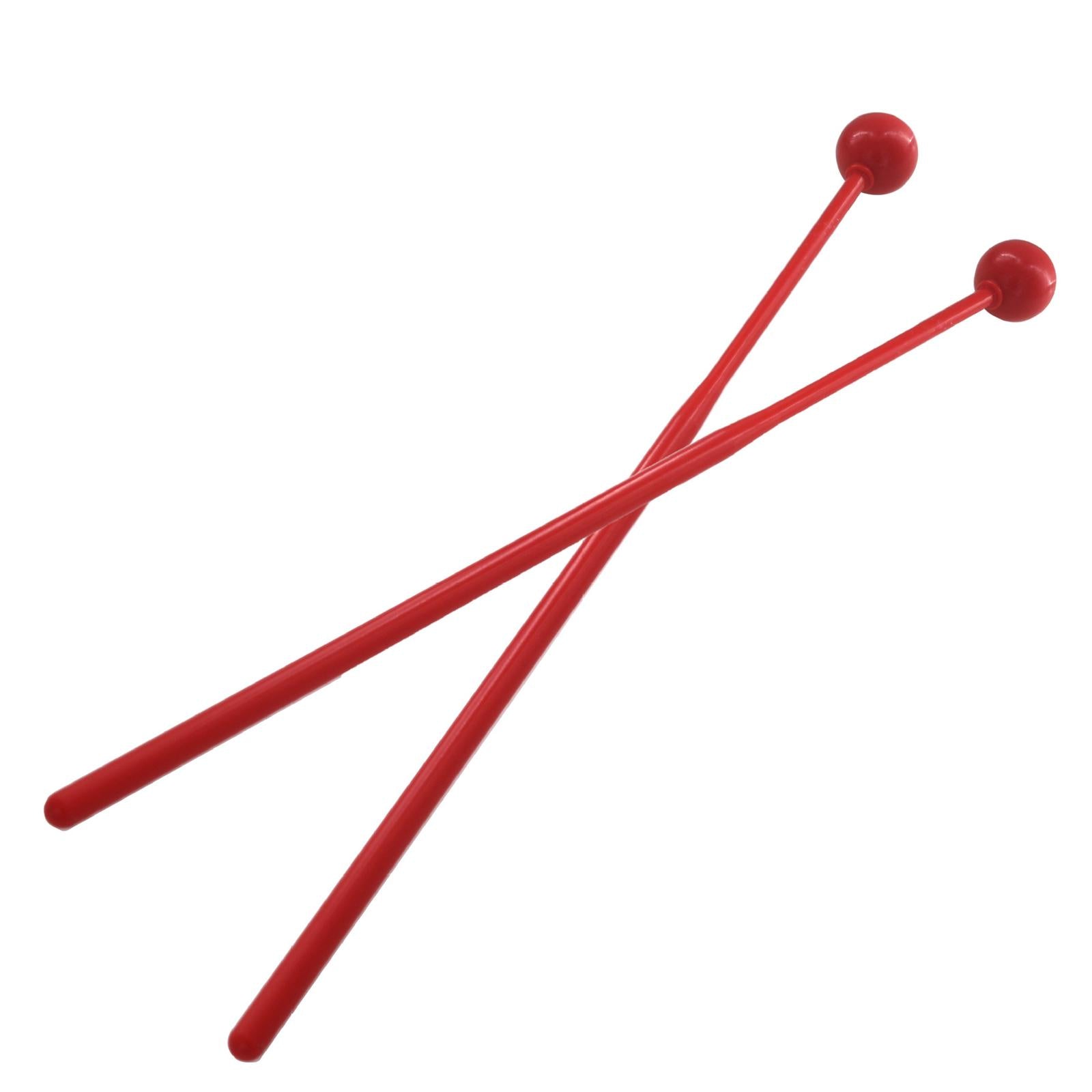 2 Pieces Plastic Drum Percussion Sticks 30cm for Woodblock Kids Energy Chime Red