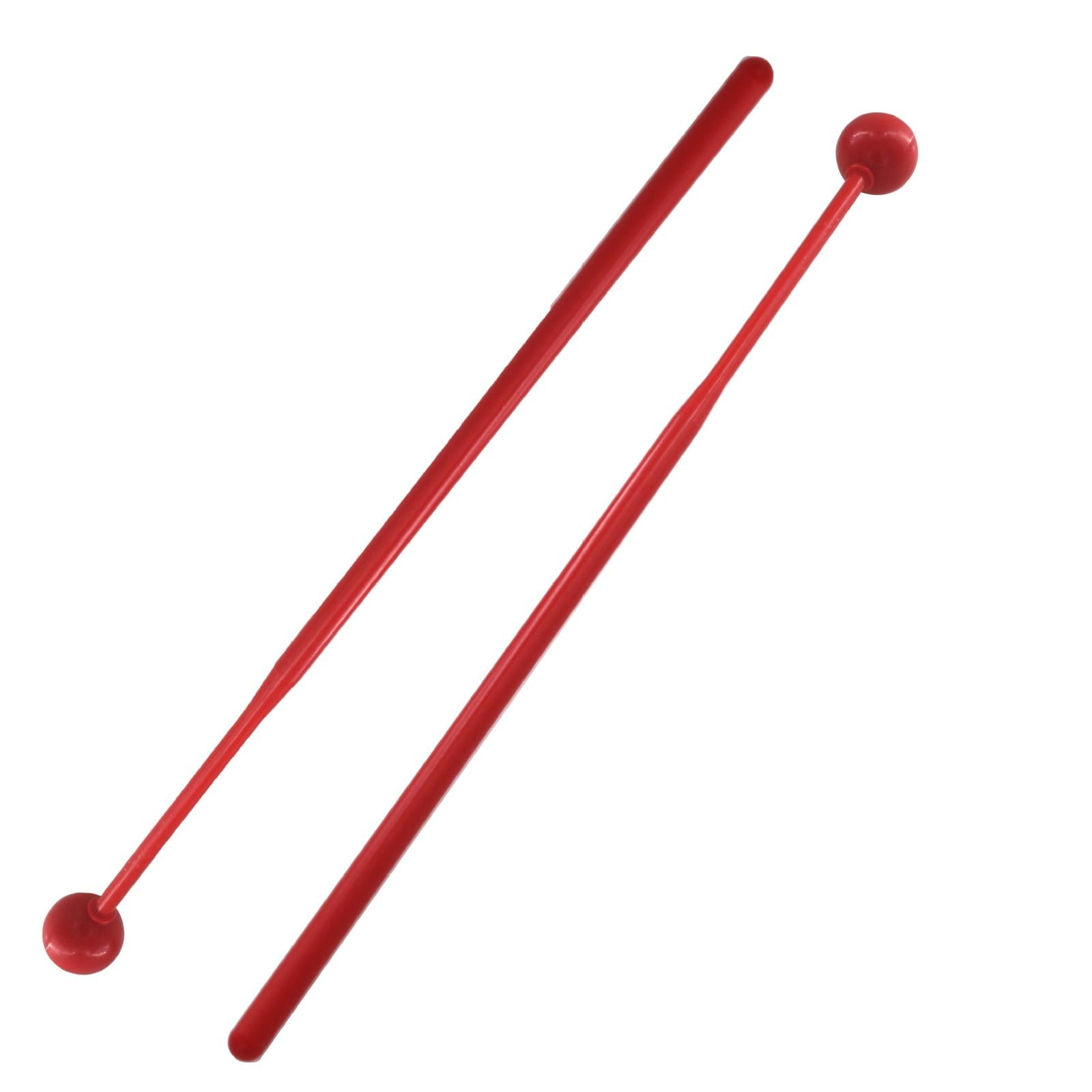 2 Pieces Plastic Drum Percussion Sticks 30cm for Woodblock Kids Energy Chime Red