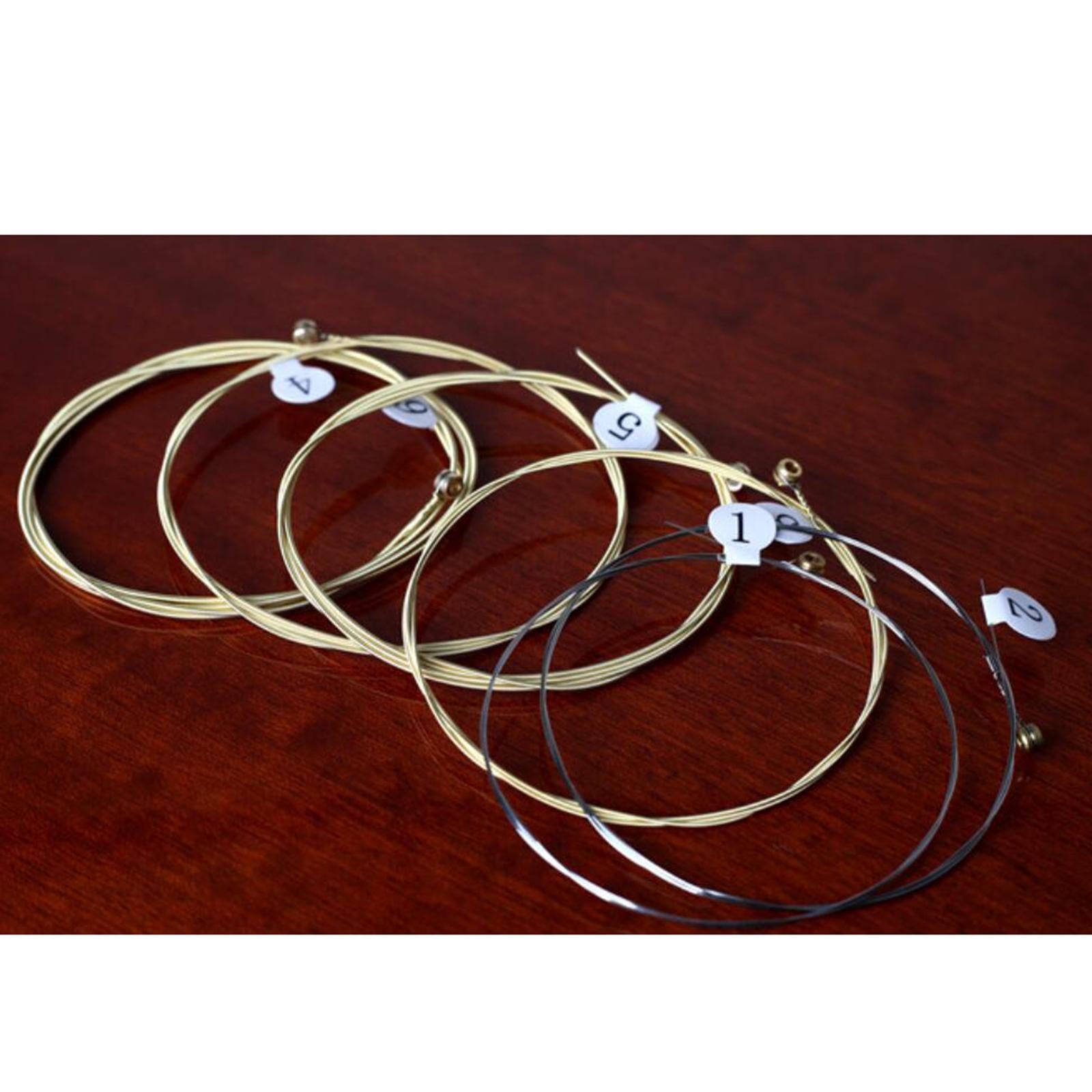 6x Professional Acoustic Guitar Strings Replacement Parts for Folk Guitar