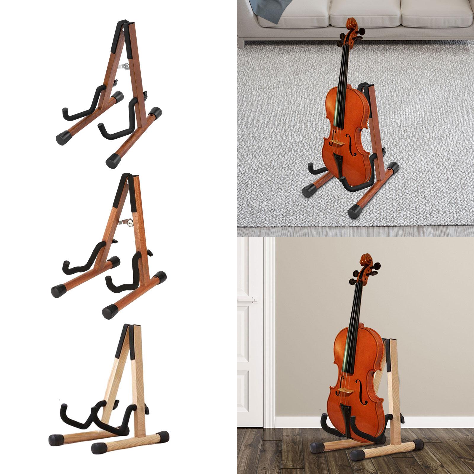 Floor Violin Stand Holder Bass Stand for Bass Musical Instrument Brown