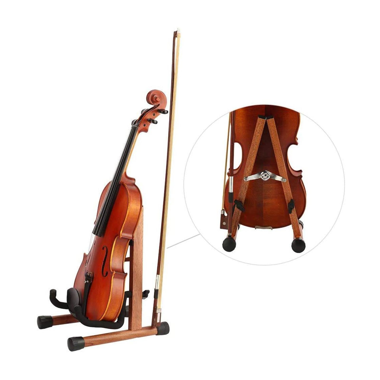 Floor Violin Stand Holder Bass Stand for Bass Musical Instrument Brown