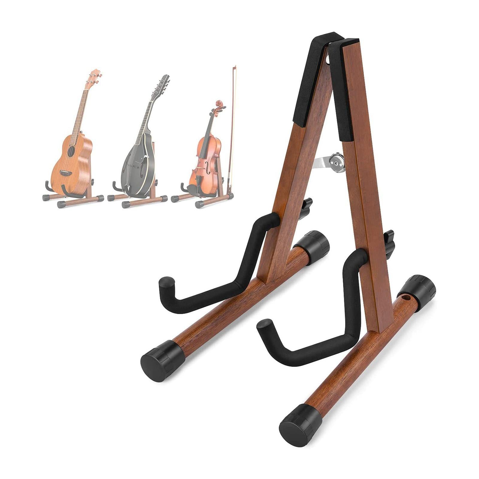 Floor Violin Stand Holder Bass Stand for Bass Musical Instrument Brown